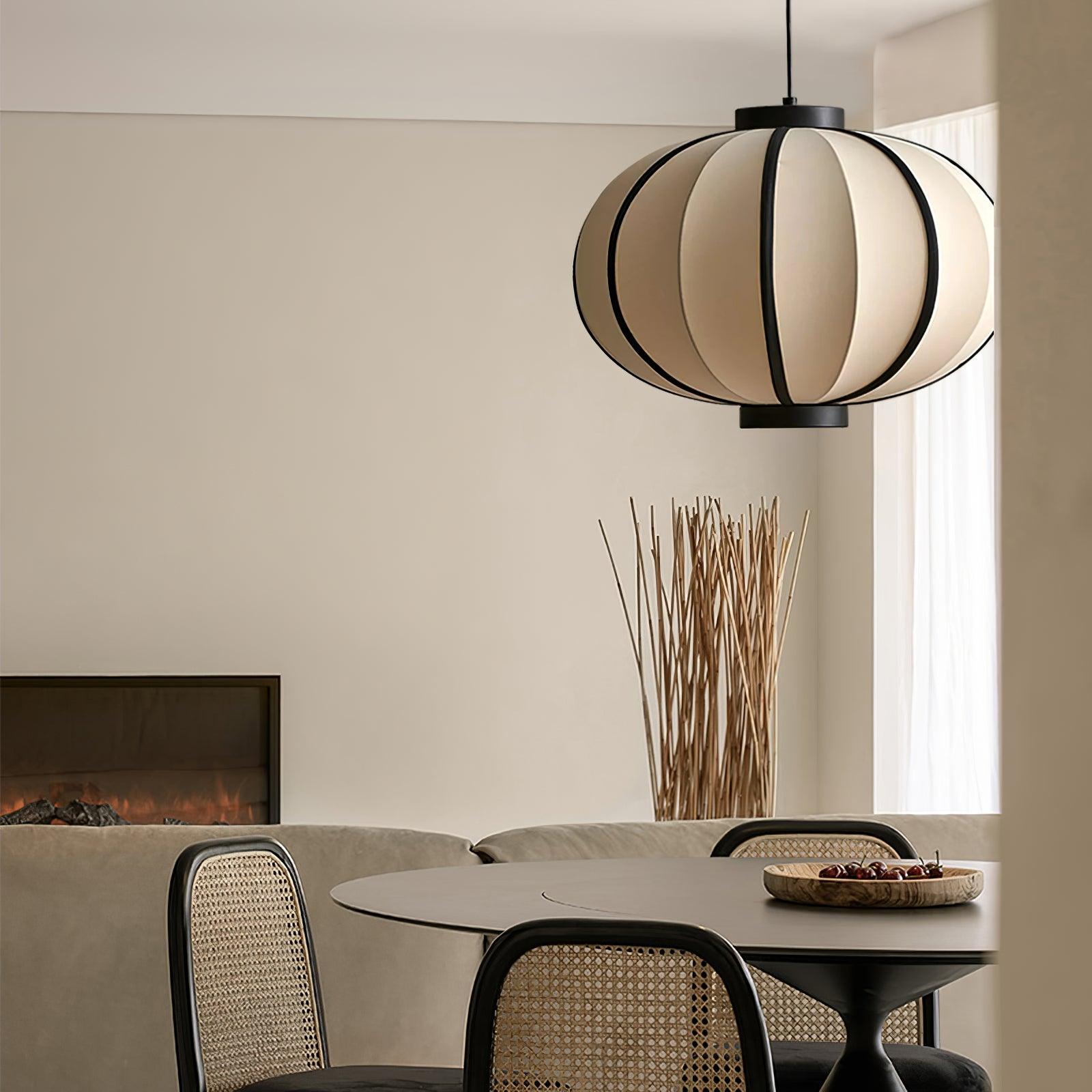 Lumara Pendant Lamp Fabric Lantern Frame Vintage-Neutral Decor