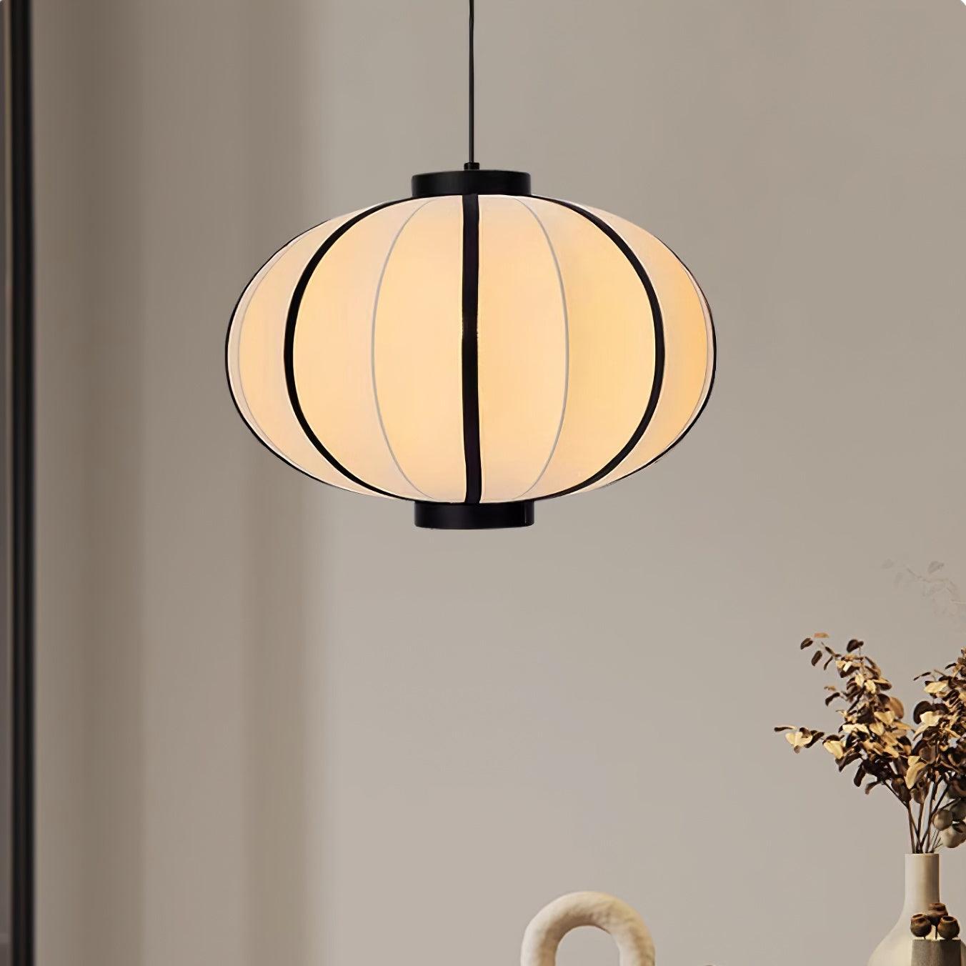 Lumara Pendant Lamp Fabric Lantern Frame Vintage-Neutral Decor