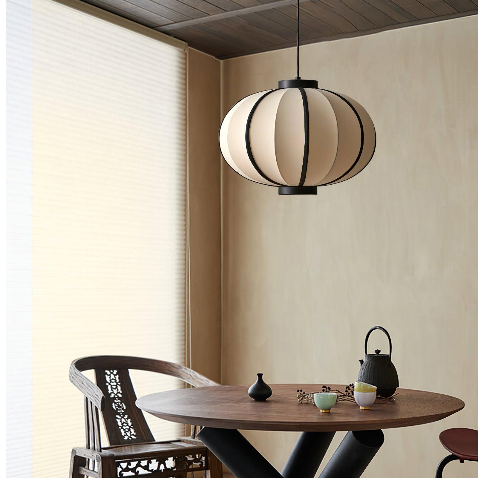 Lumara Pendant Lamp Fabric Lantern Frame Vintage-Neutral Decor
