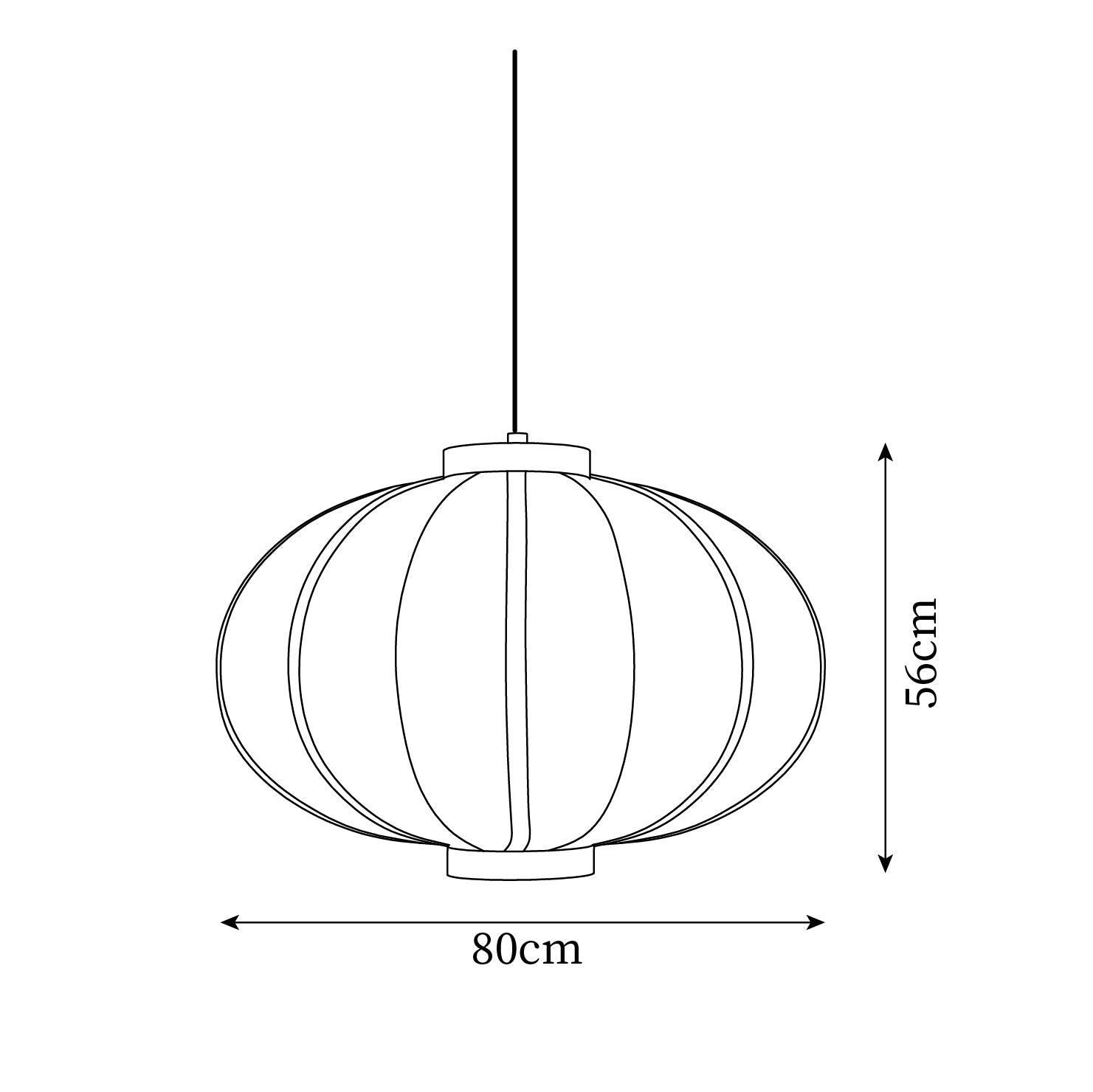 Pendant Lamp Fabric Lantern Shade Metal Frame Vintage