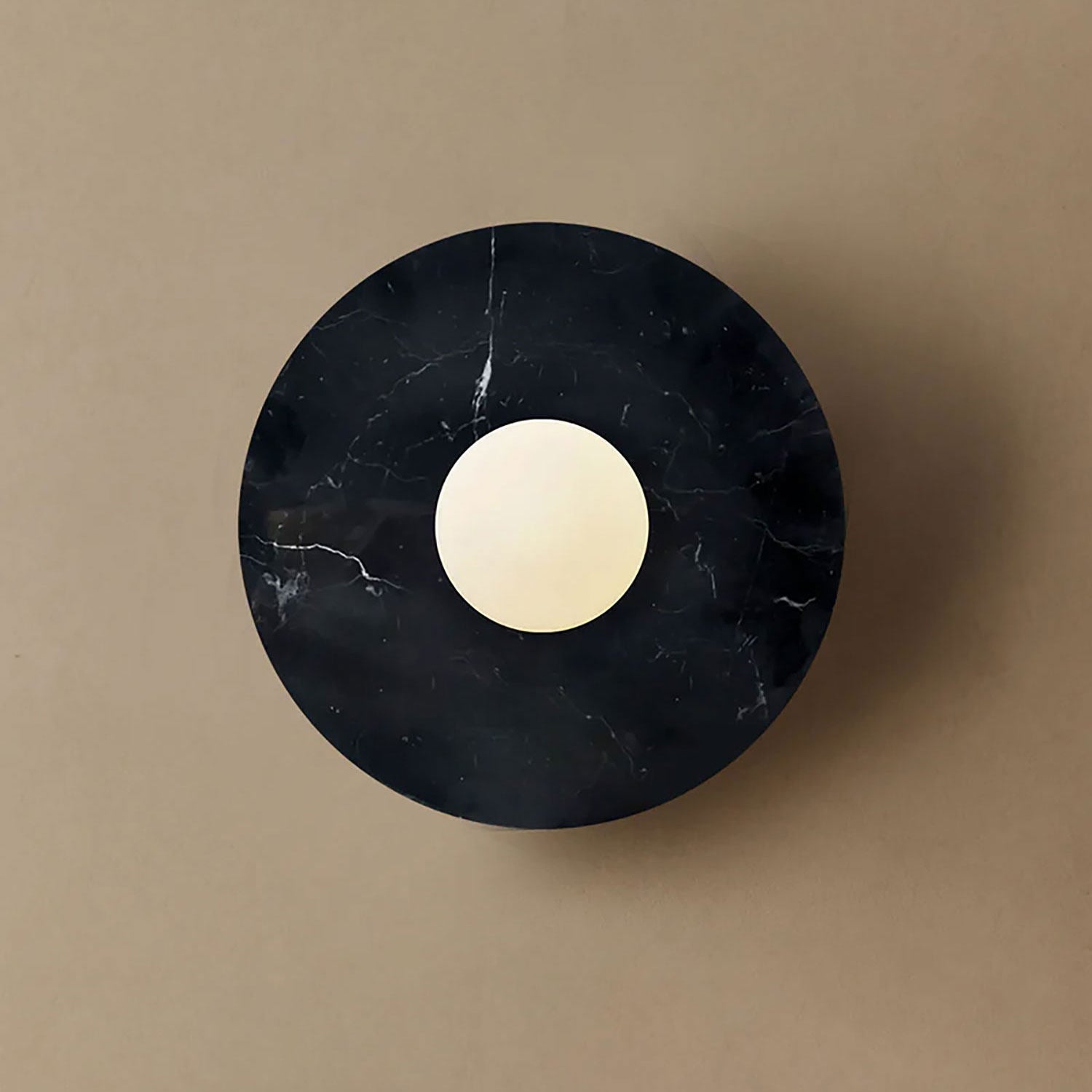 Pietraluna Round Stone Disc Wall Sconce-Neutral Decor