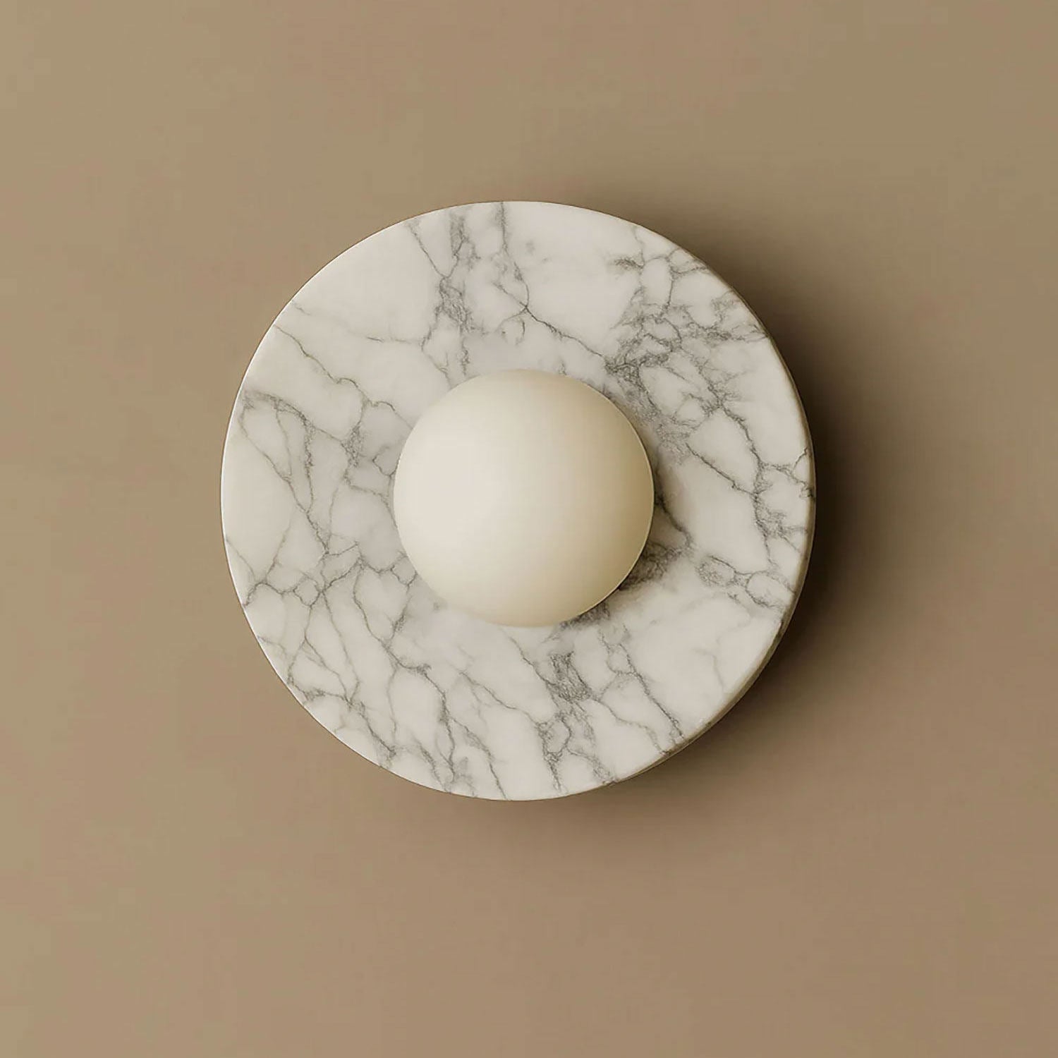 Pietraluna Round Stone Disc Wall Sconce-Neutral Decor