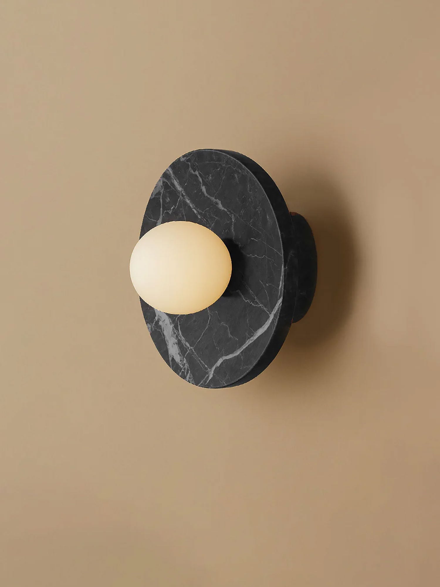 Pietraluna Round Stone Disc Wall Sconce-Neutral Decor