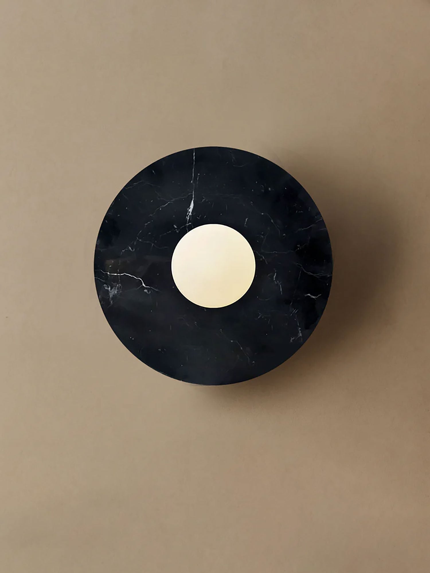 Pietraluna Round Stone Disc Wall Sconce-Neutral Decor
