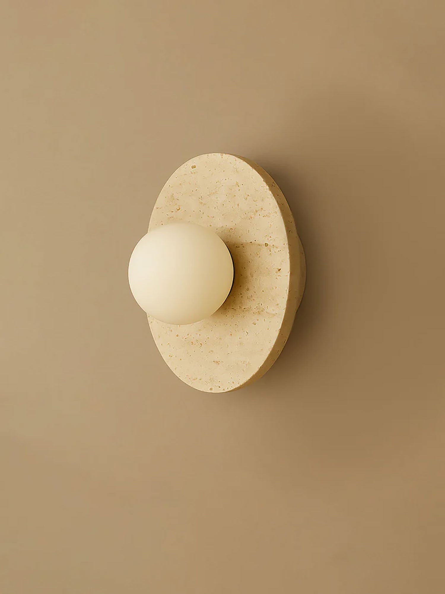 Pietraluna Round Stone Disc Wall Sconce-Neutral Decor