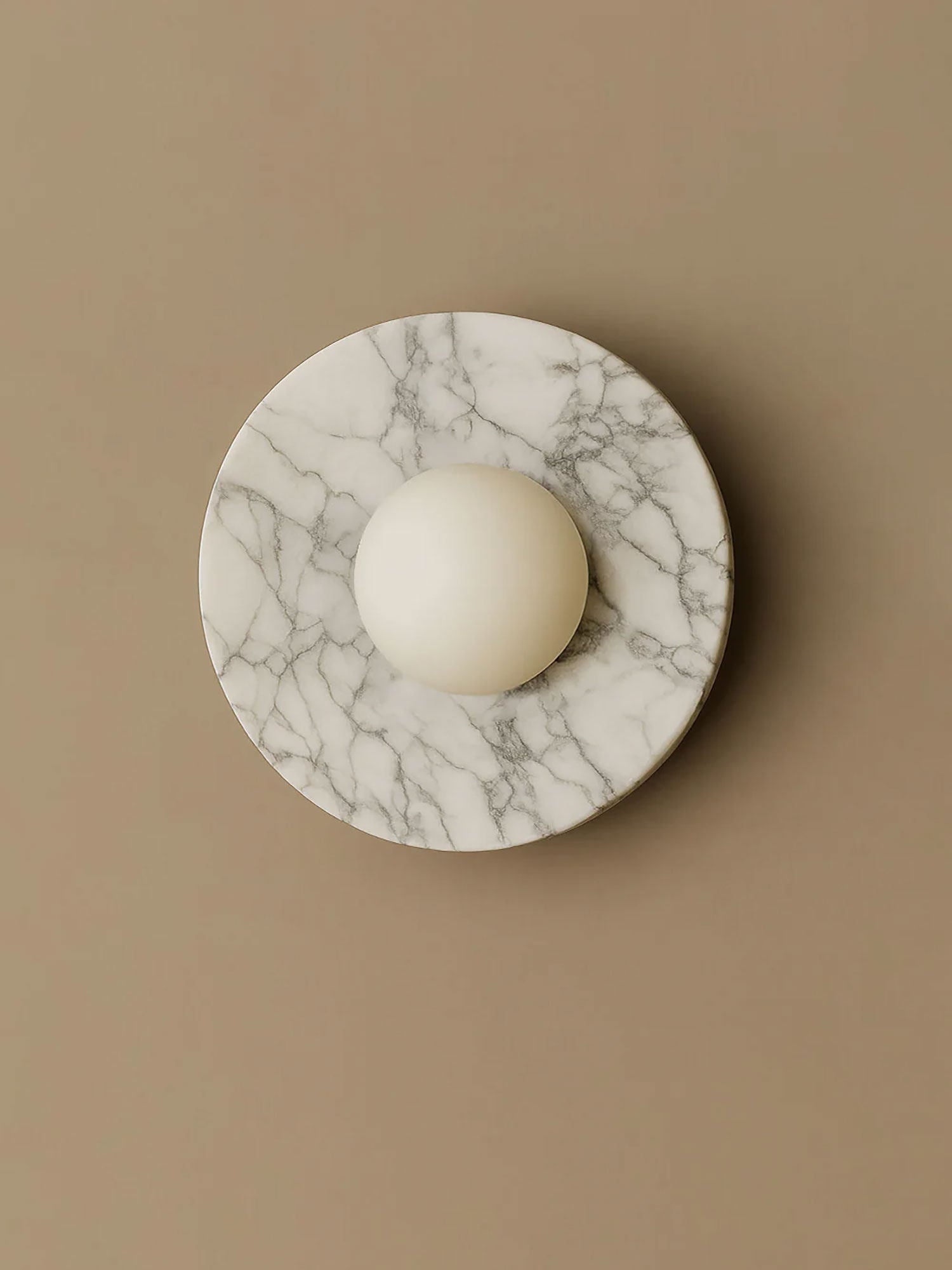 Pietraluna Round Stone Disc Wall Sconce-Neutral Decor