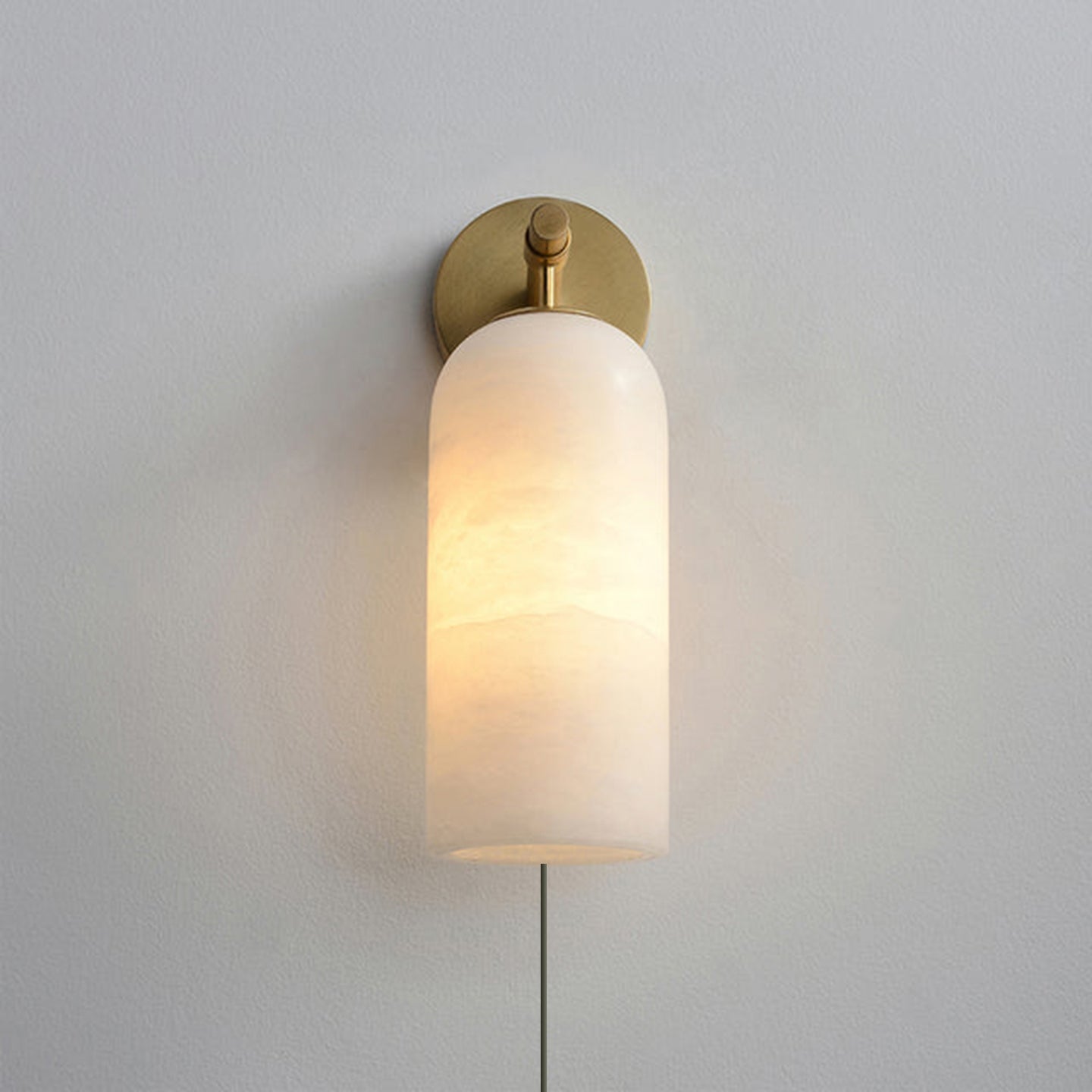 Pillar Alabaster Plug-in Wall Sconce-Neutral Decor