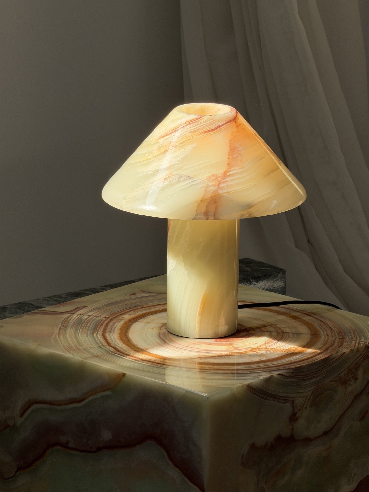 The lamp shown unlit in a bright room.