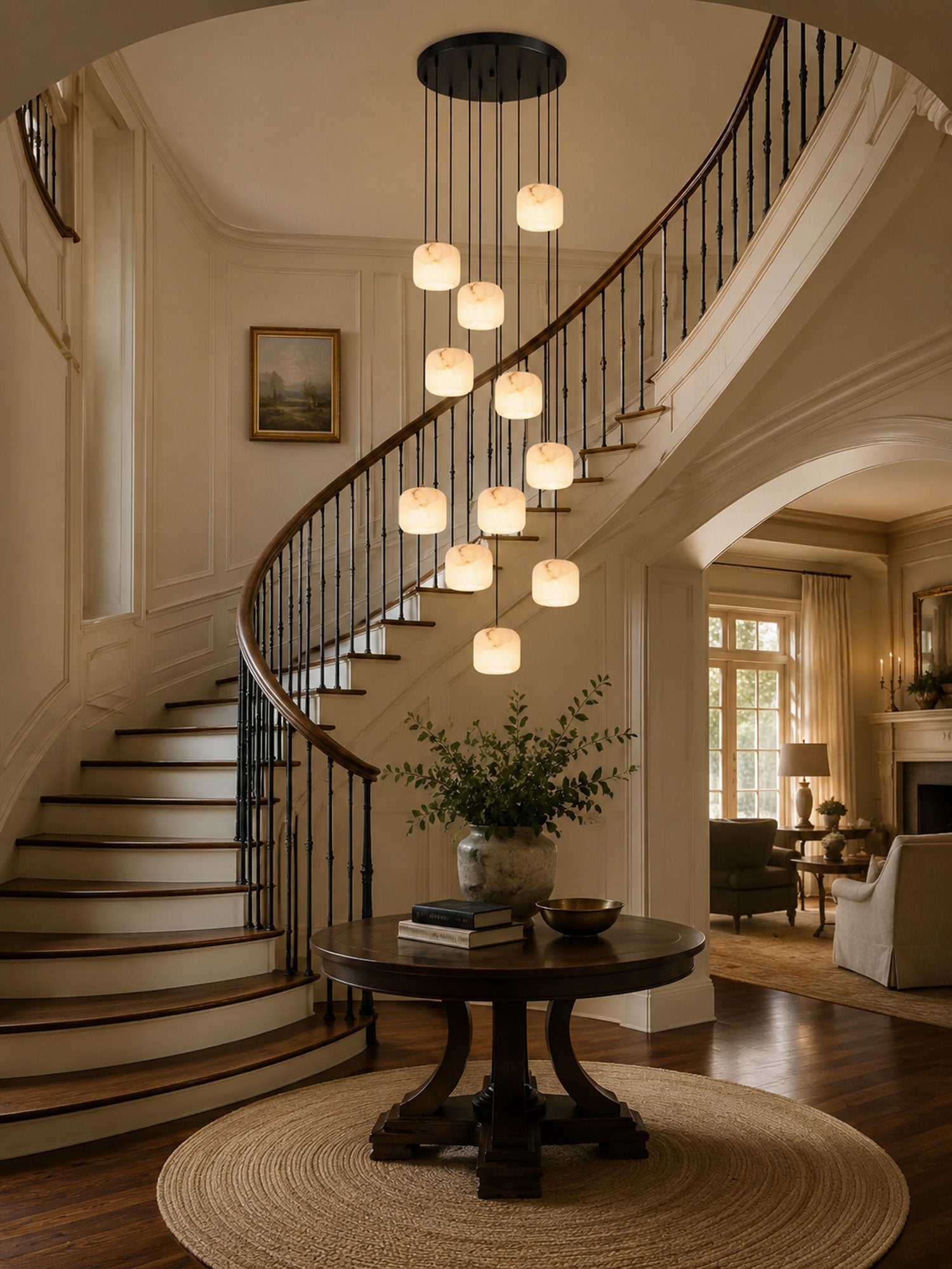 Pillow Alabaster Cluster Chandelier-Neutral Decor