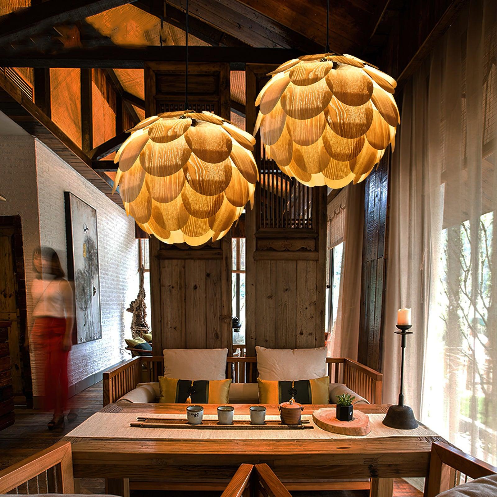 Wlara Modern Wood Pendant Light-Neutral Decor