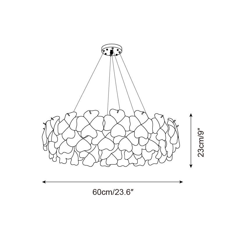 Ophelis Pink Flower Glass Chandelier