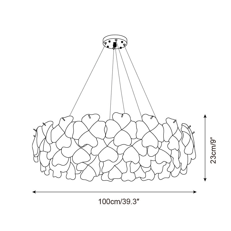 Ophelis Pink Flower Glass Chandelier