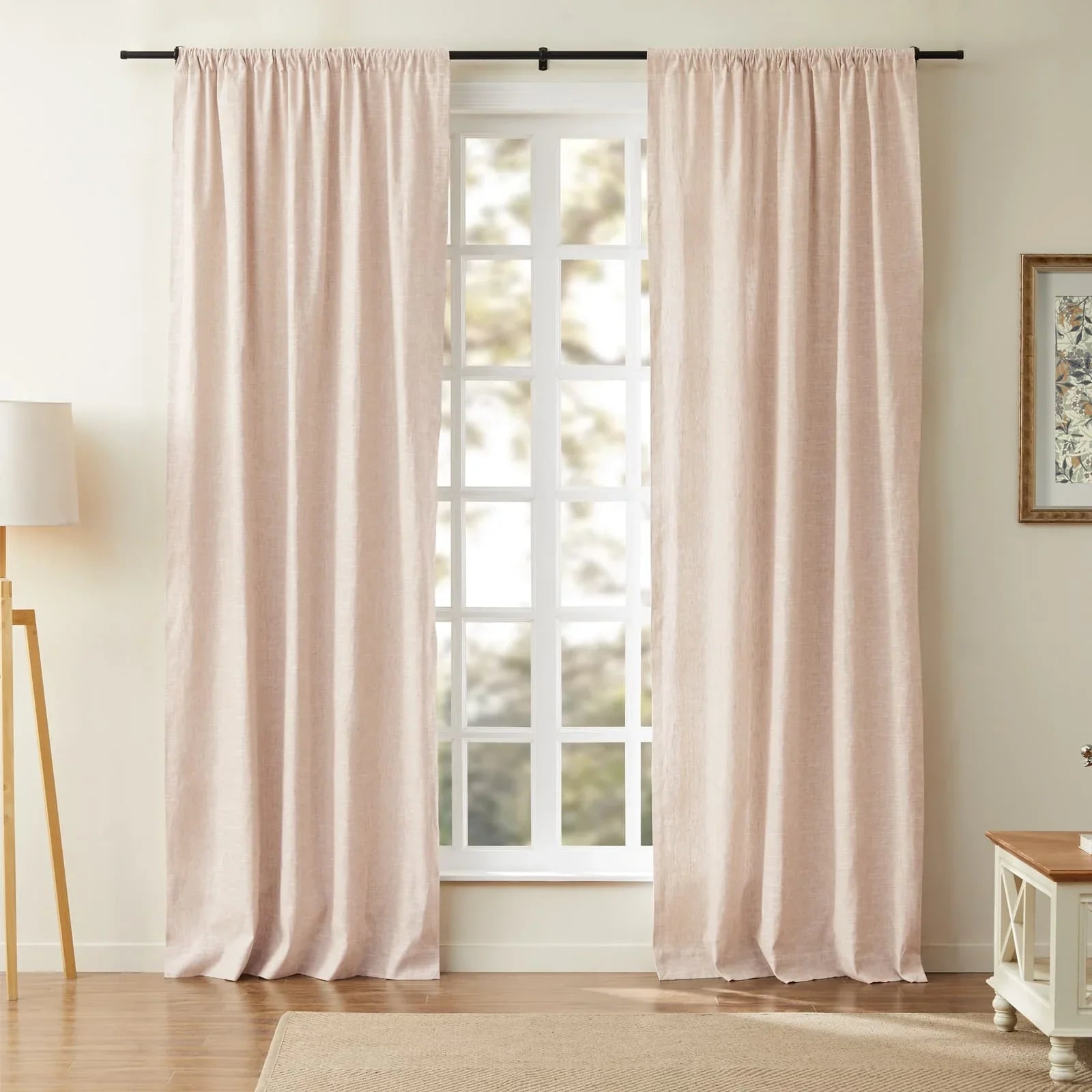 Jenna Linen Curtains & Drapes Soft Top-Neutral Decor
