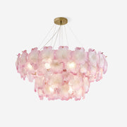 Ophelis Pink Flower Glass Chandelier