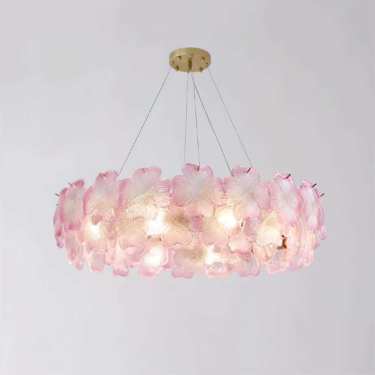 Ophelis Pink Flower Glass Chandelier