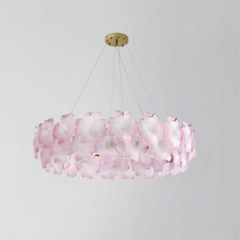 Ophelis Pink Flower Glass Chandelier