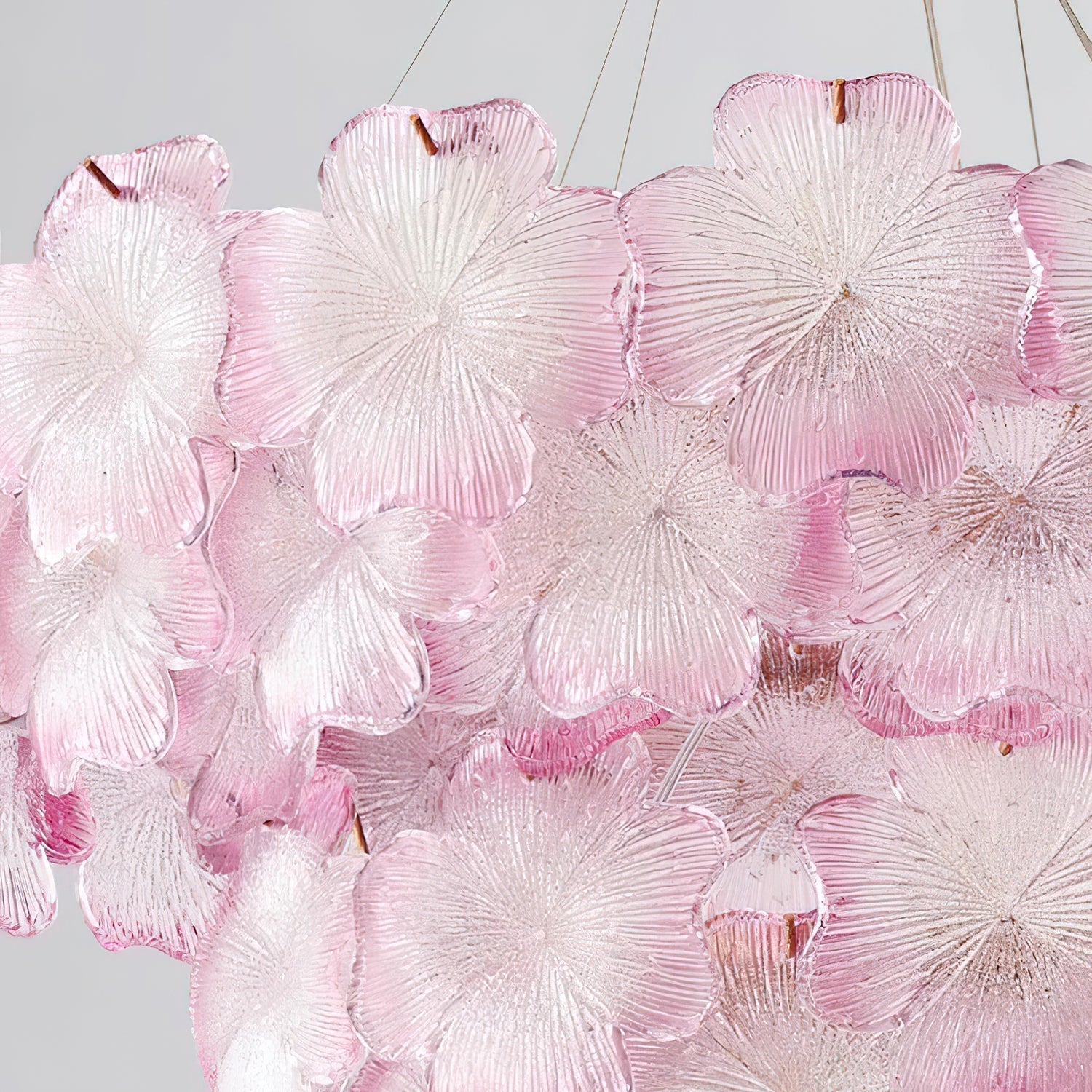 Ophelis Pink Flower Glass Chandelier