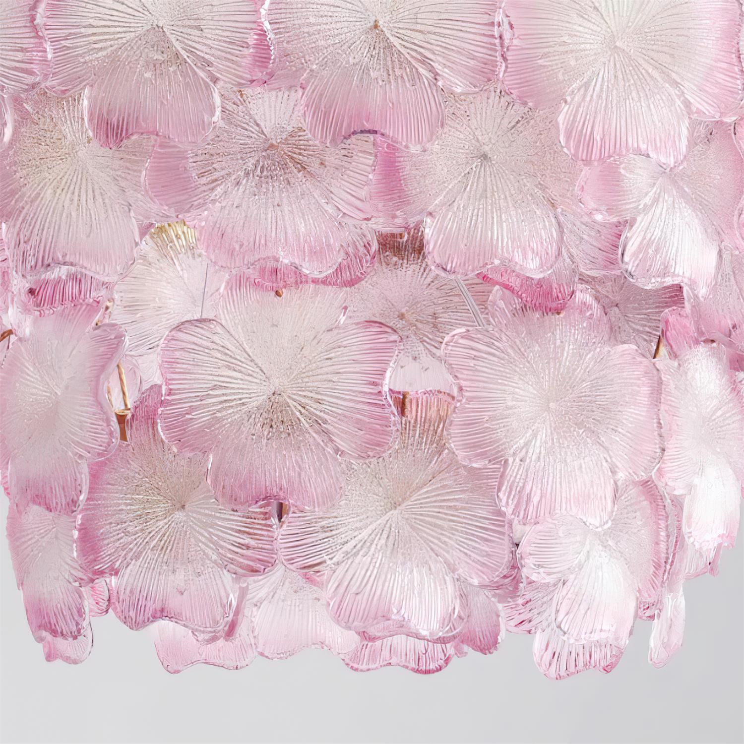 Ophelis Pink Flower Glass Chandelier