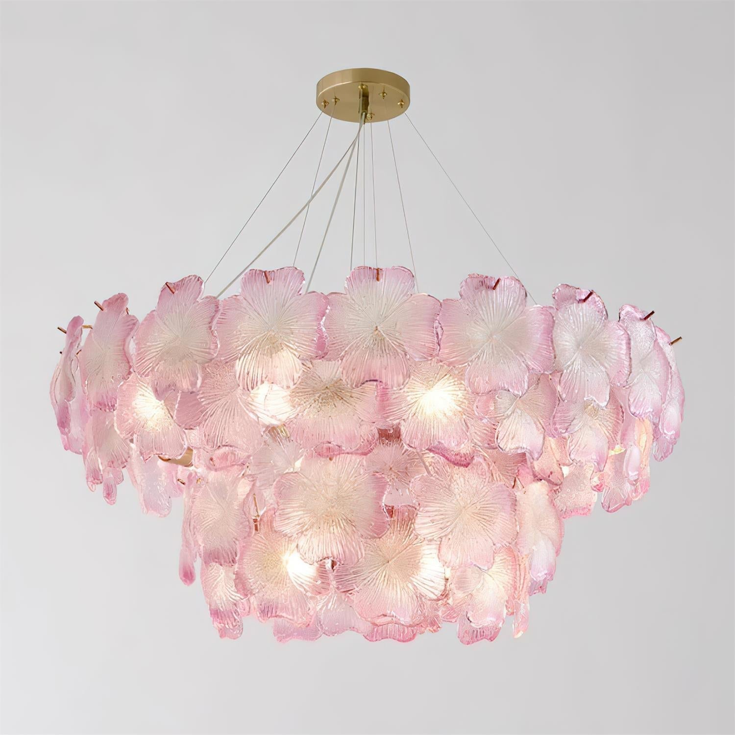 Ophelis Pink Flower Glass Chandelier