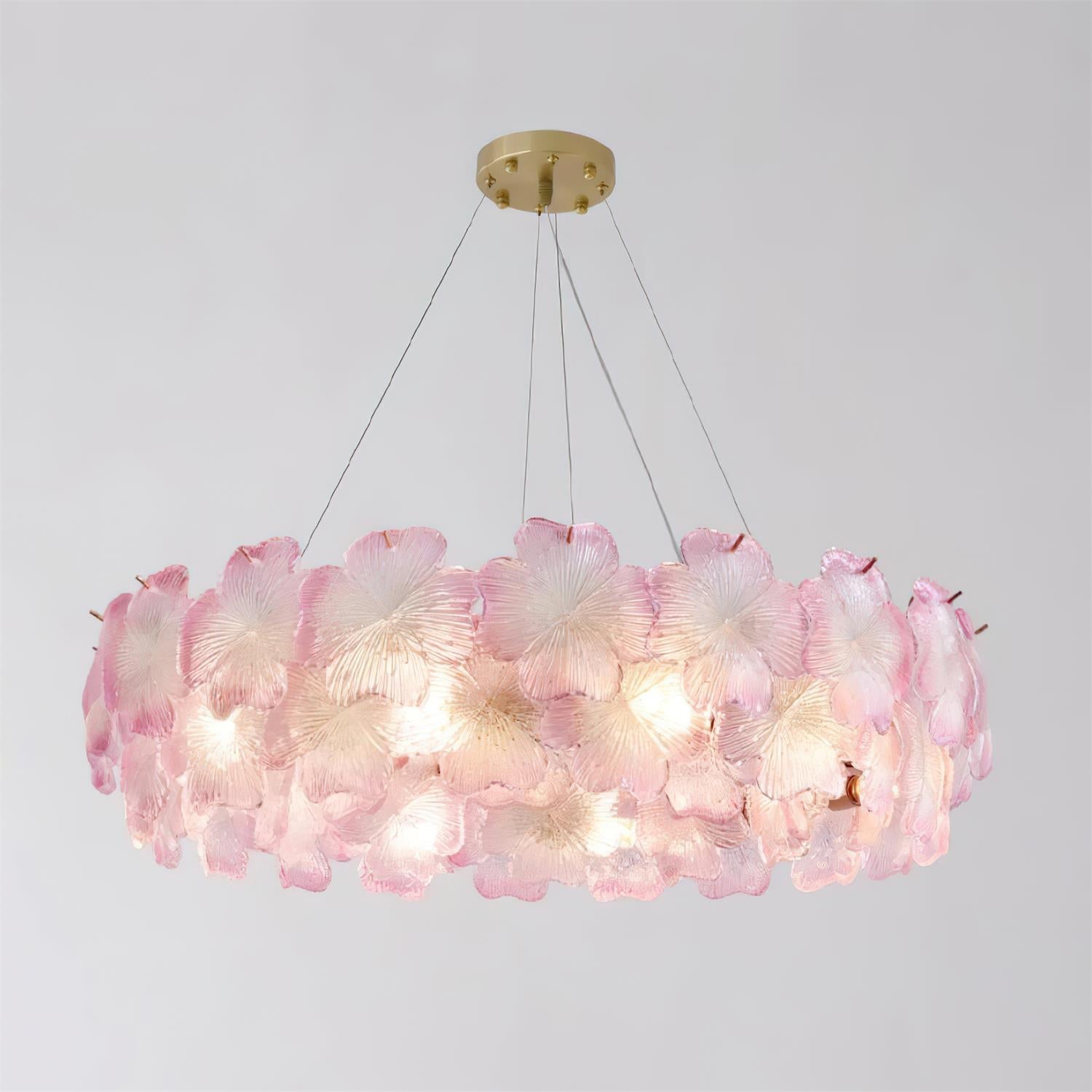 Ophelis Pink Flower Glass Chandelier