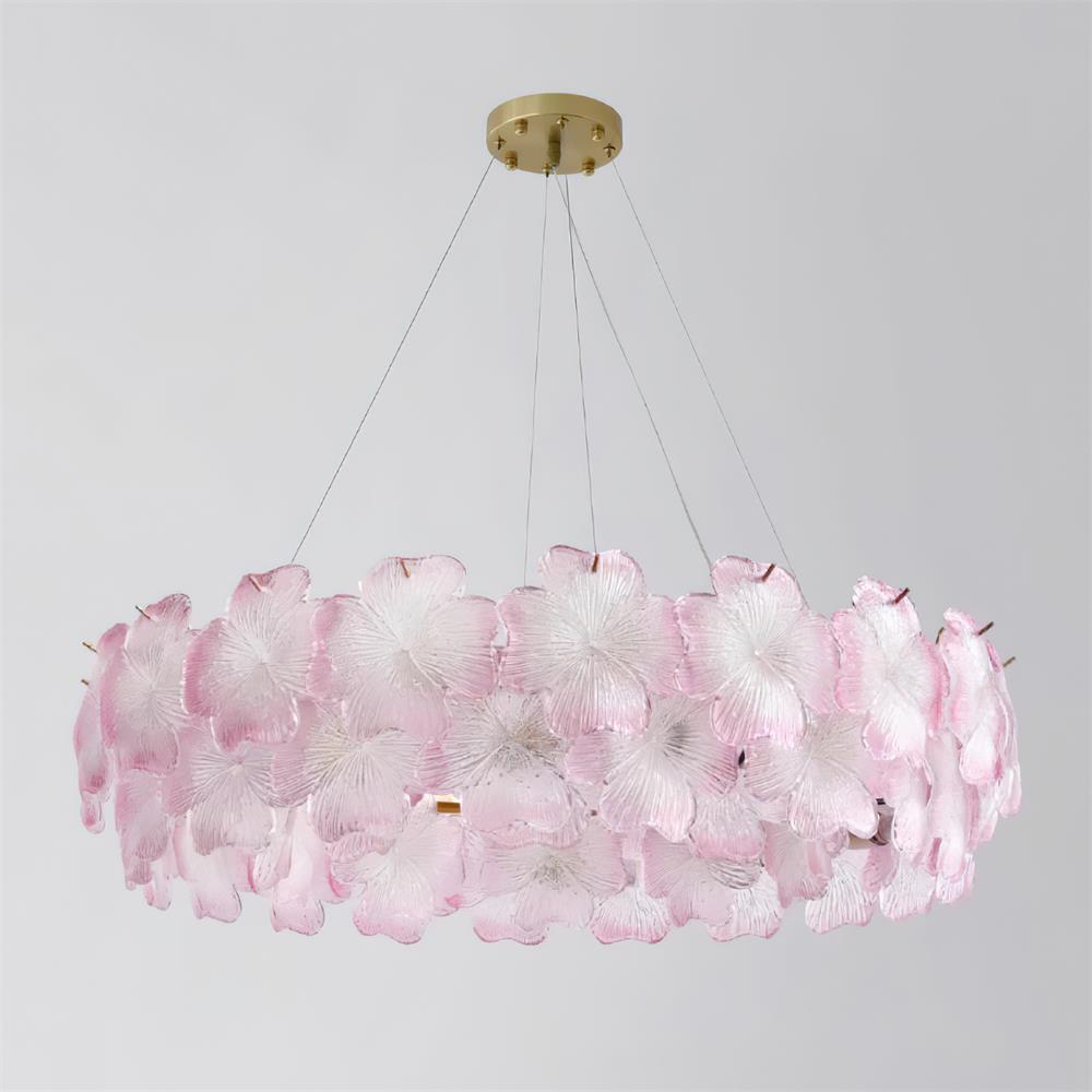 Ophelis Pink Flower Glass Chandelier