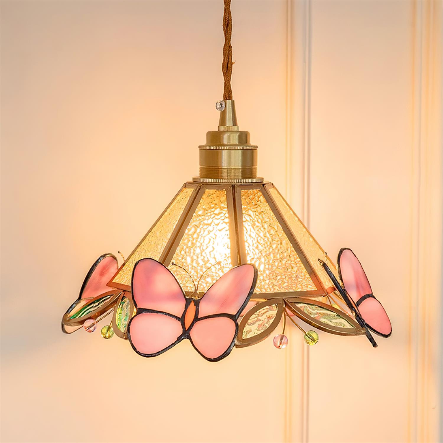 Tiffany Butterfly Stained GlassPendant Light