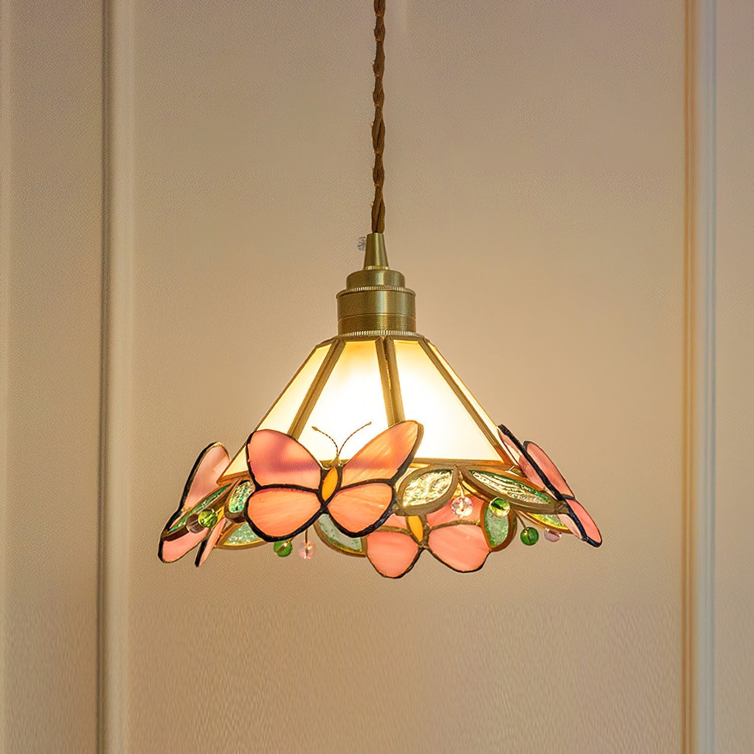 Tiffany Butterfly Stained GlassPendant Light