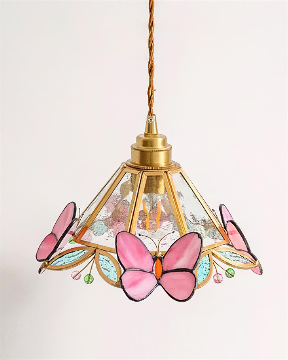 Tiffany Butterfly Stained GlassPendant Light