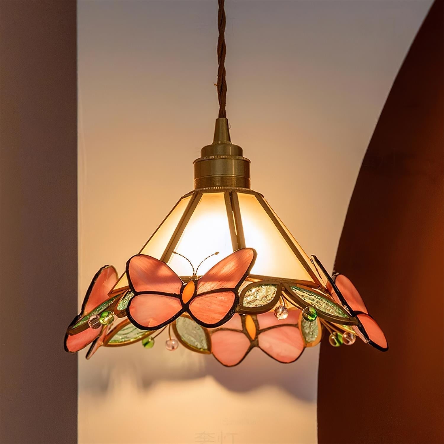 Tiffany Butterfly Stained GlassPendant Light