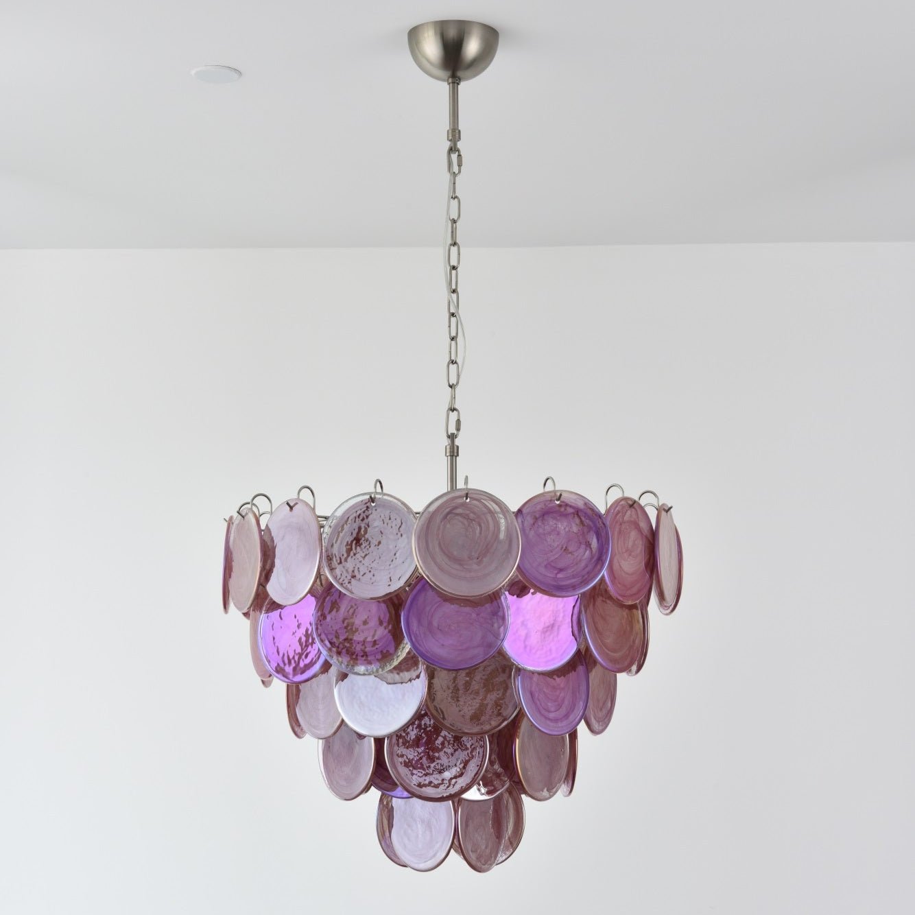 Ault Chandelier Pink Murano Disc Layered Contemporary-Neutral Decor