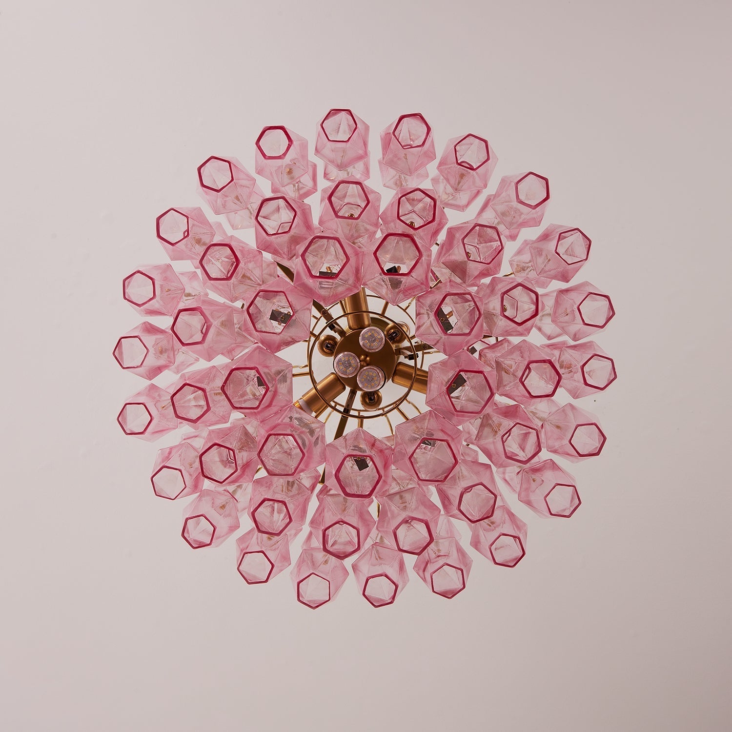 Aurora Chandelier Pink Murano Glass Layered Glam-Neutral Decor