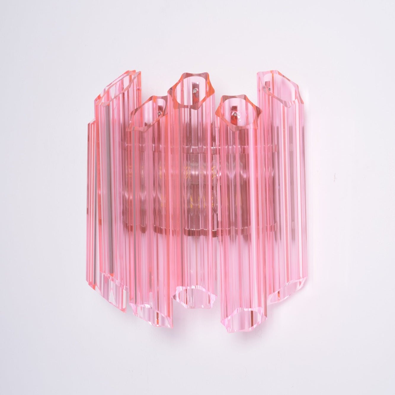 Aurora Wall Lamp Pink Murano Glass Tube-Neutral Decor