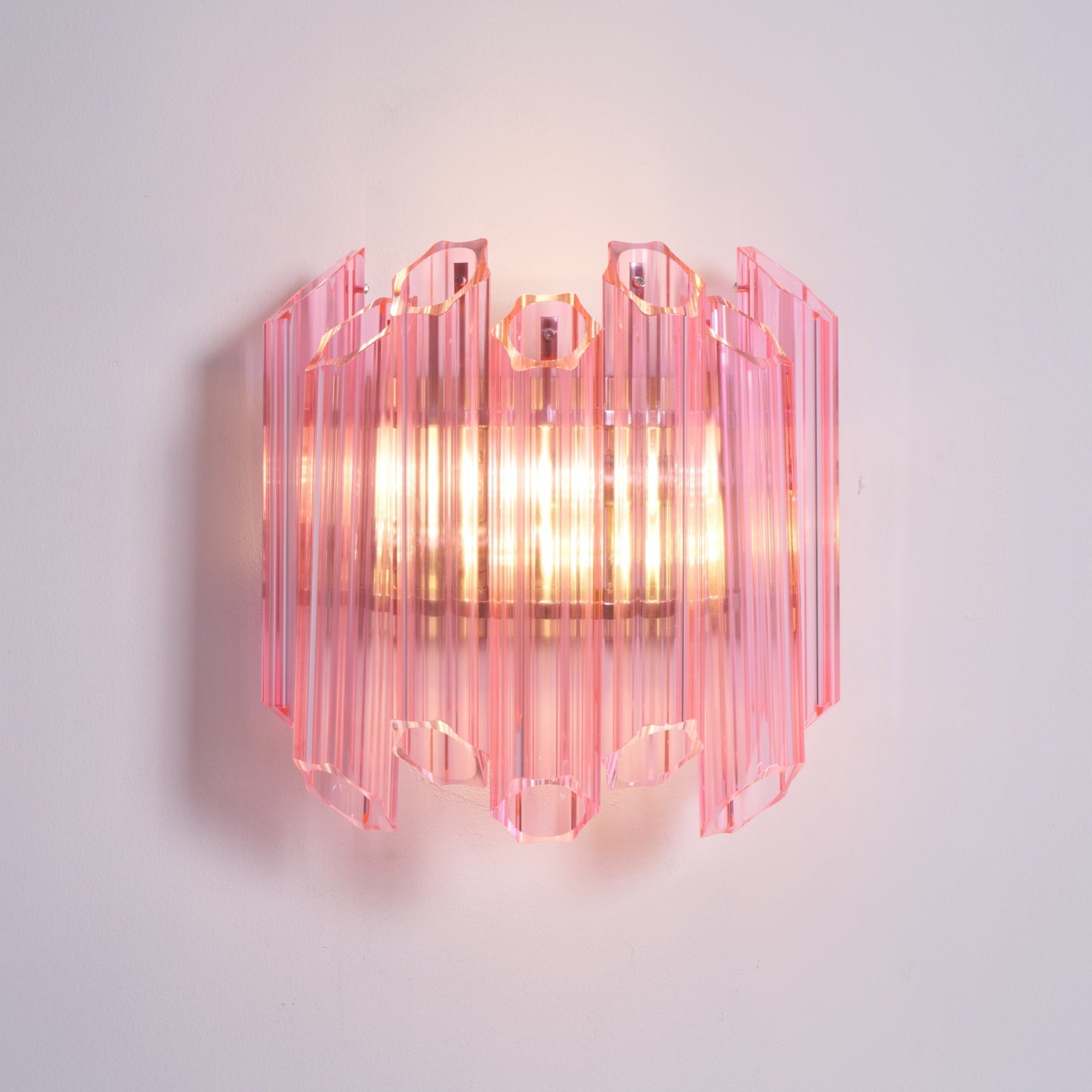 Aurora Wall Lamp Pink Murano Glass Tube-Neutral Decor
