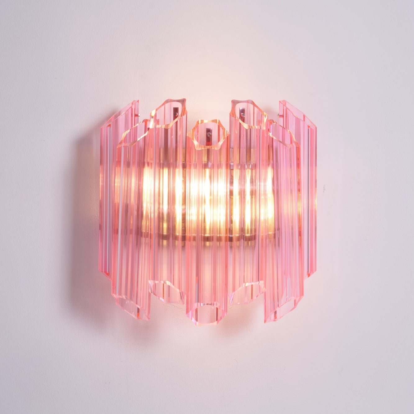 Aurora Wall Lamp Pink Murano Glass Tube-Neutral Decor