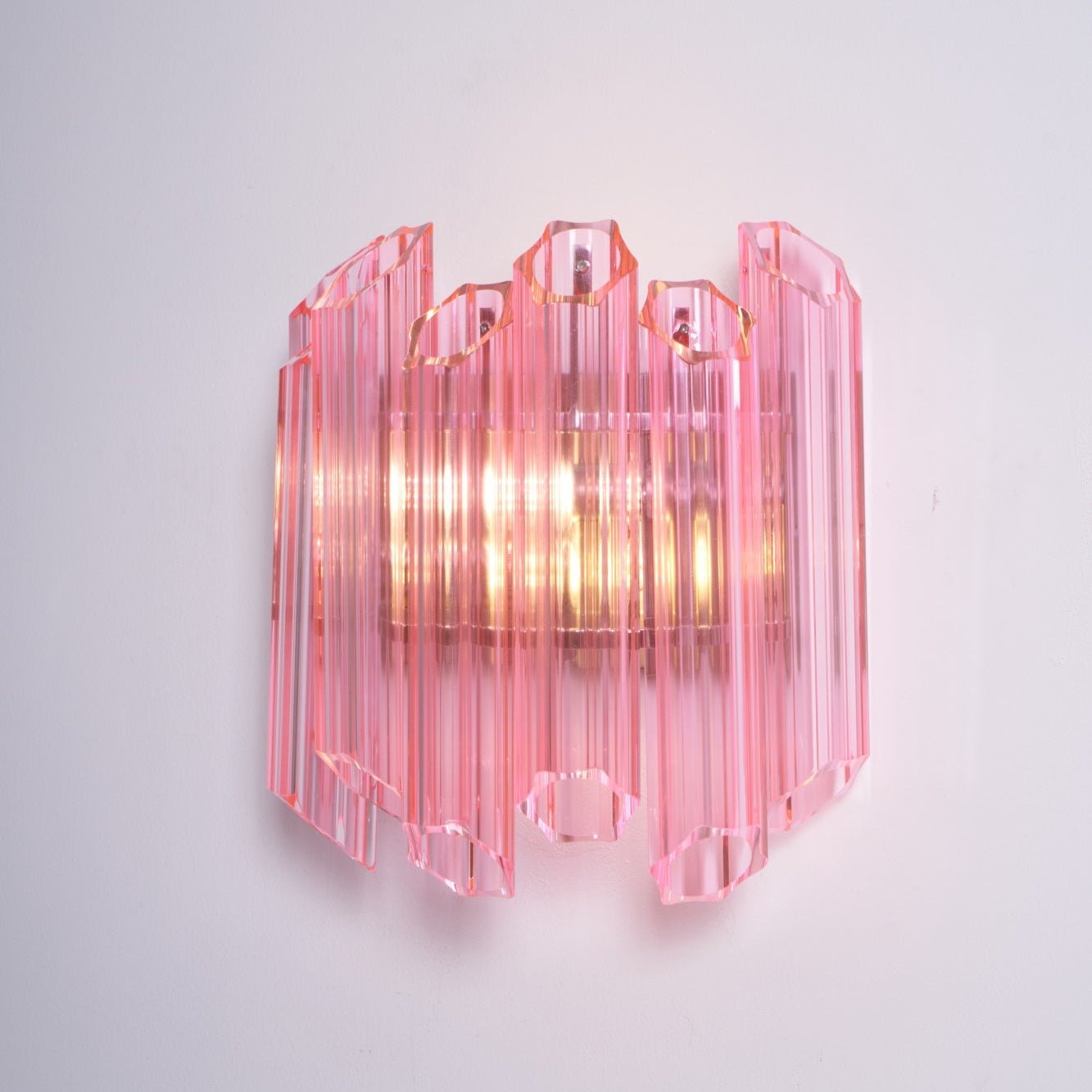 Aurora Wall Lamp Pink Murano Glass Tube-Neutral Decor