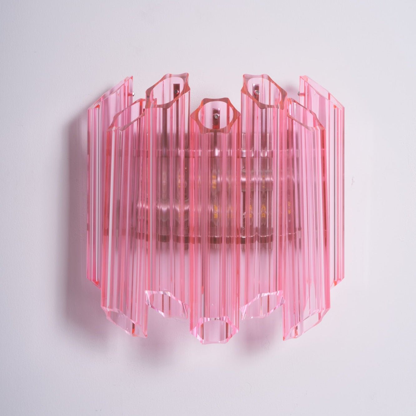Aurora Wall Lamp Pink Murano Glass Tube-Neutral Decor