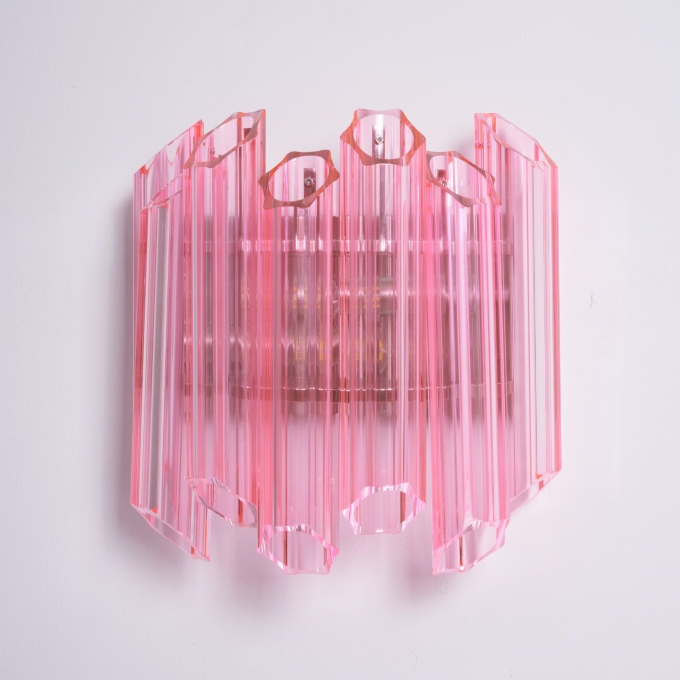 Aurora Wall Lamp Pink Murano Glass Tube-Neutral Decor
