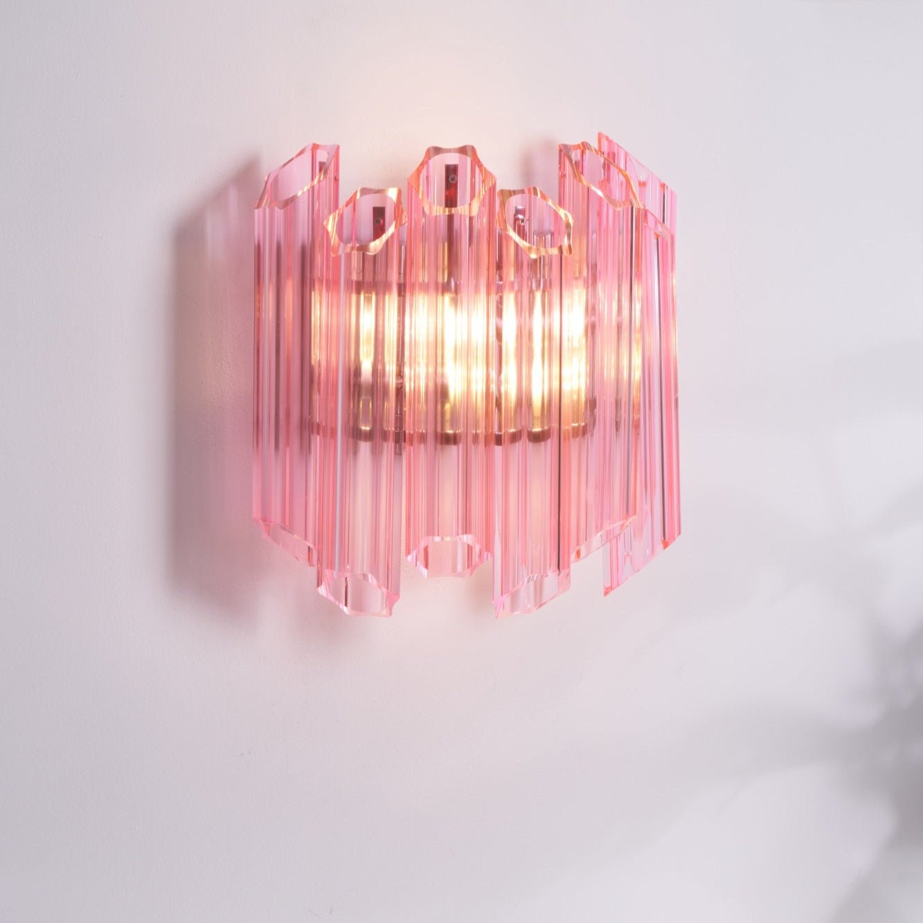 Aurora Wall Lamp Pink Murano Glass Tube-Neutral Decor