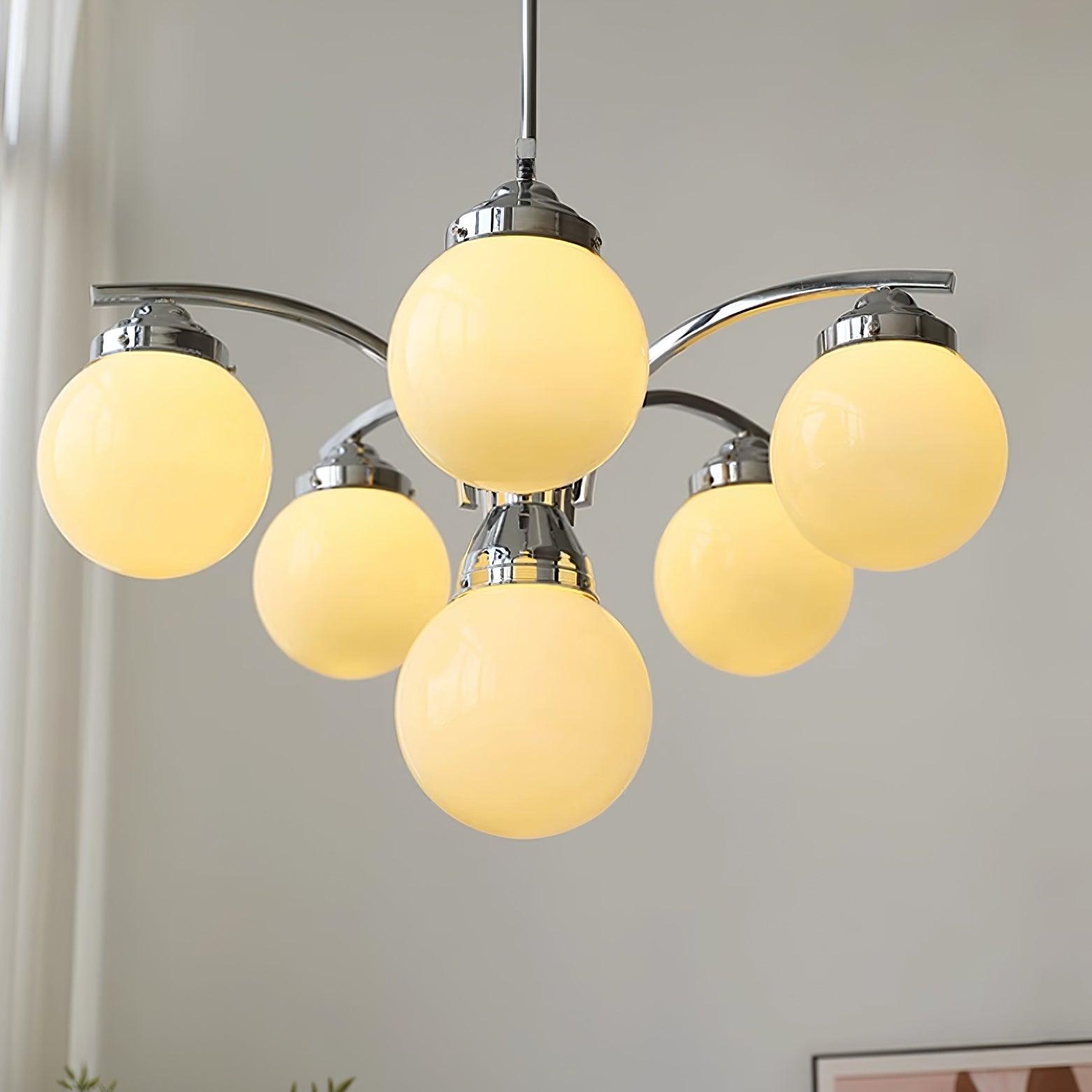 Lustra Chandelier Pink Glass-Neutral Decor