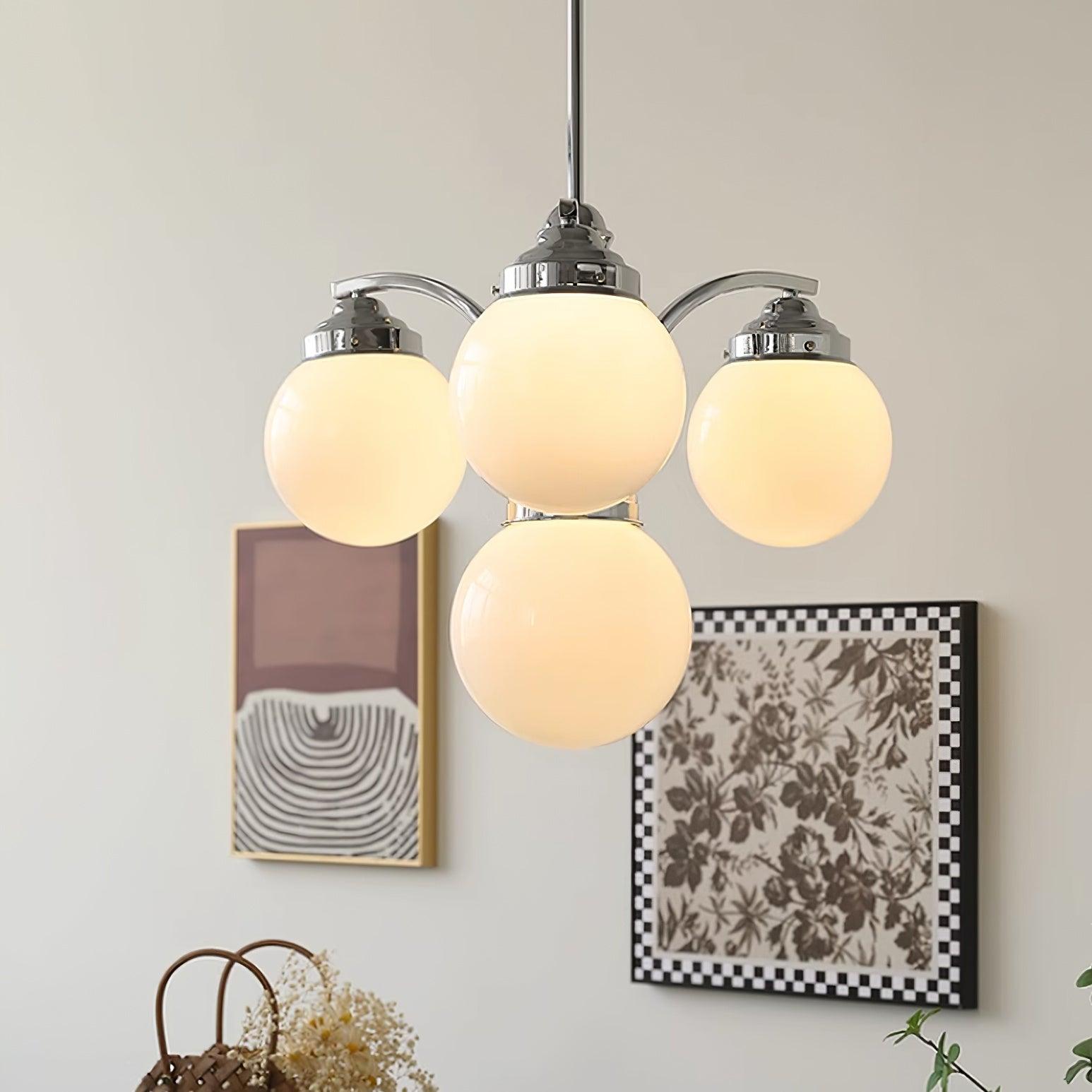 Lustra Chandelier Pink Glass-Neutral Decor
