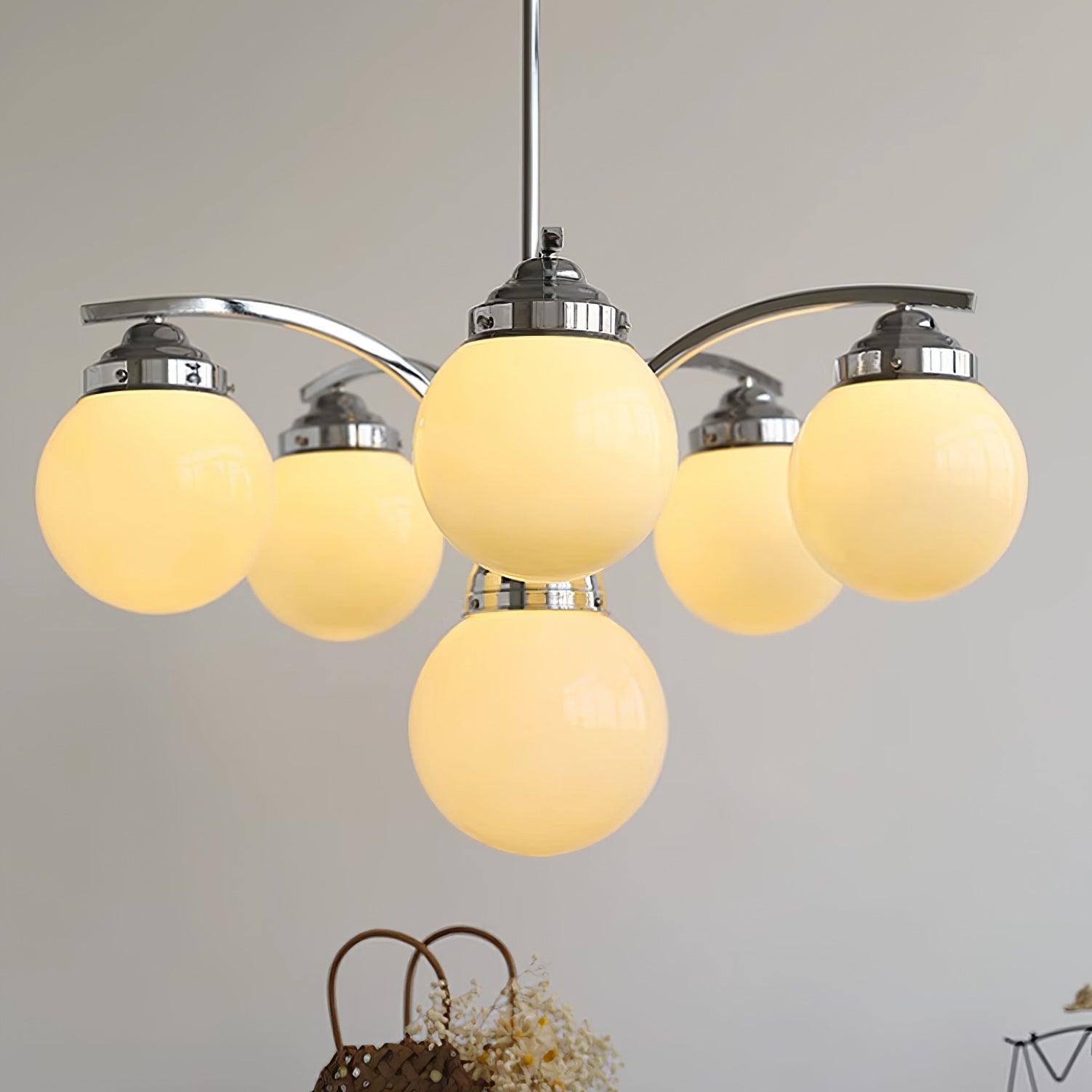 Lustra Chandelier Pink Glass-Neutral Decor