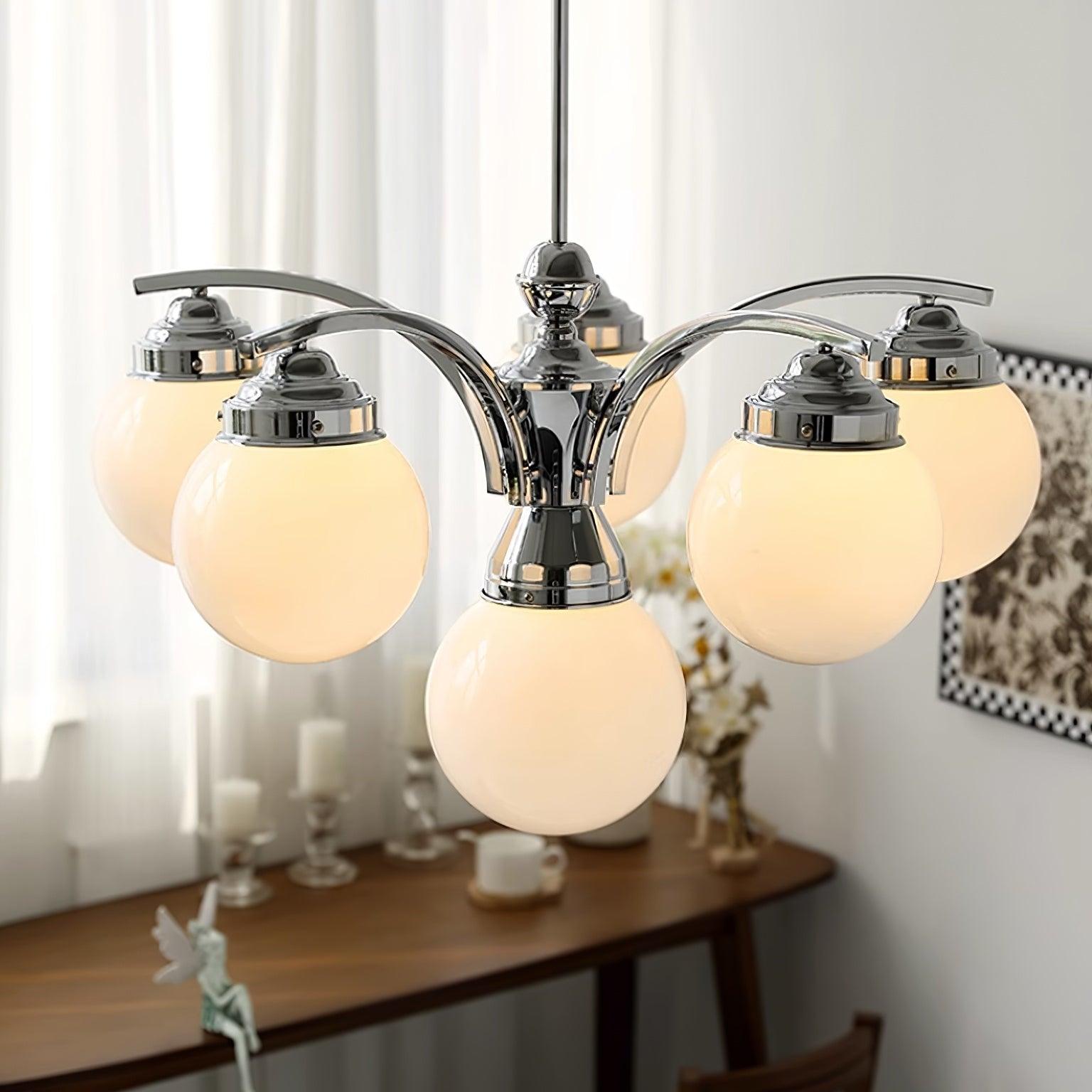 Lustra Chandelier Pink Glass-Neutral Decor