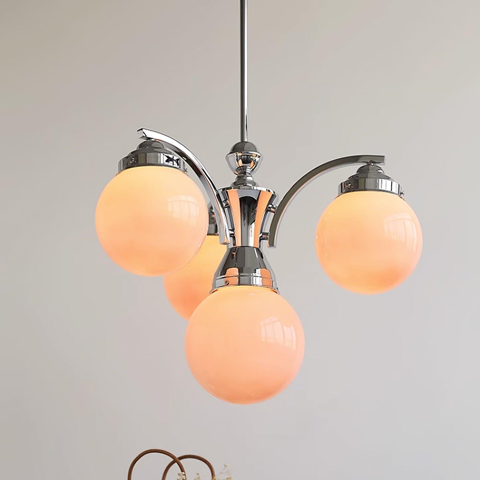 Lustra Chandelier Pink Glass-Neutral Decor