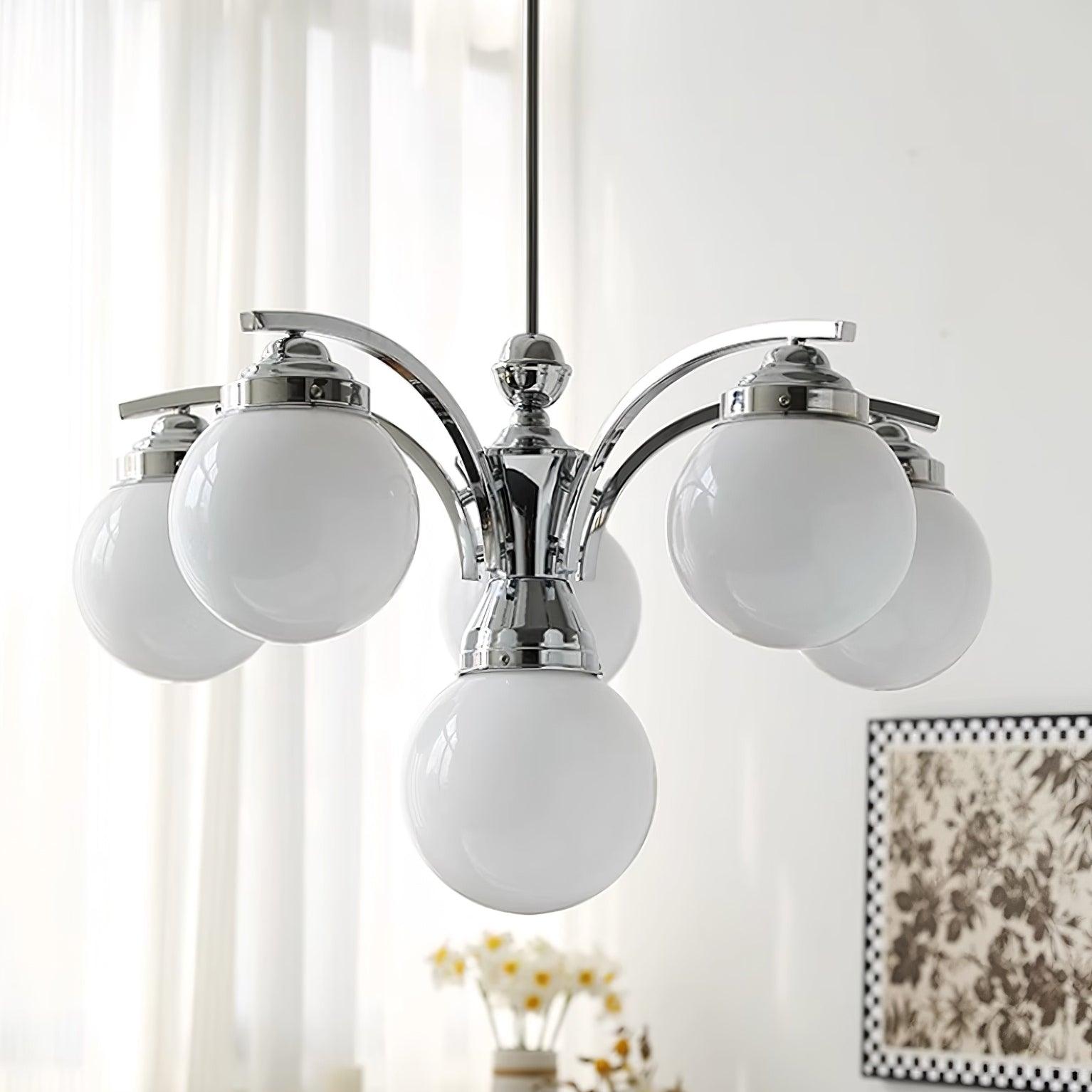 Lustra Chandelier Pink Glass-Neutral Decor
