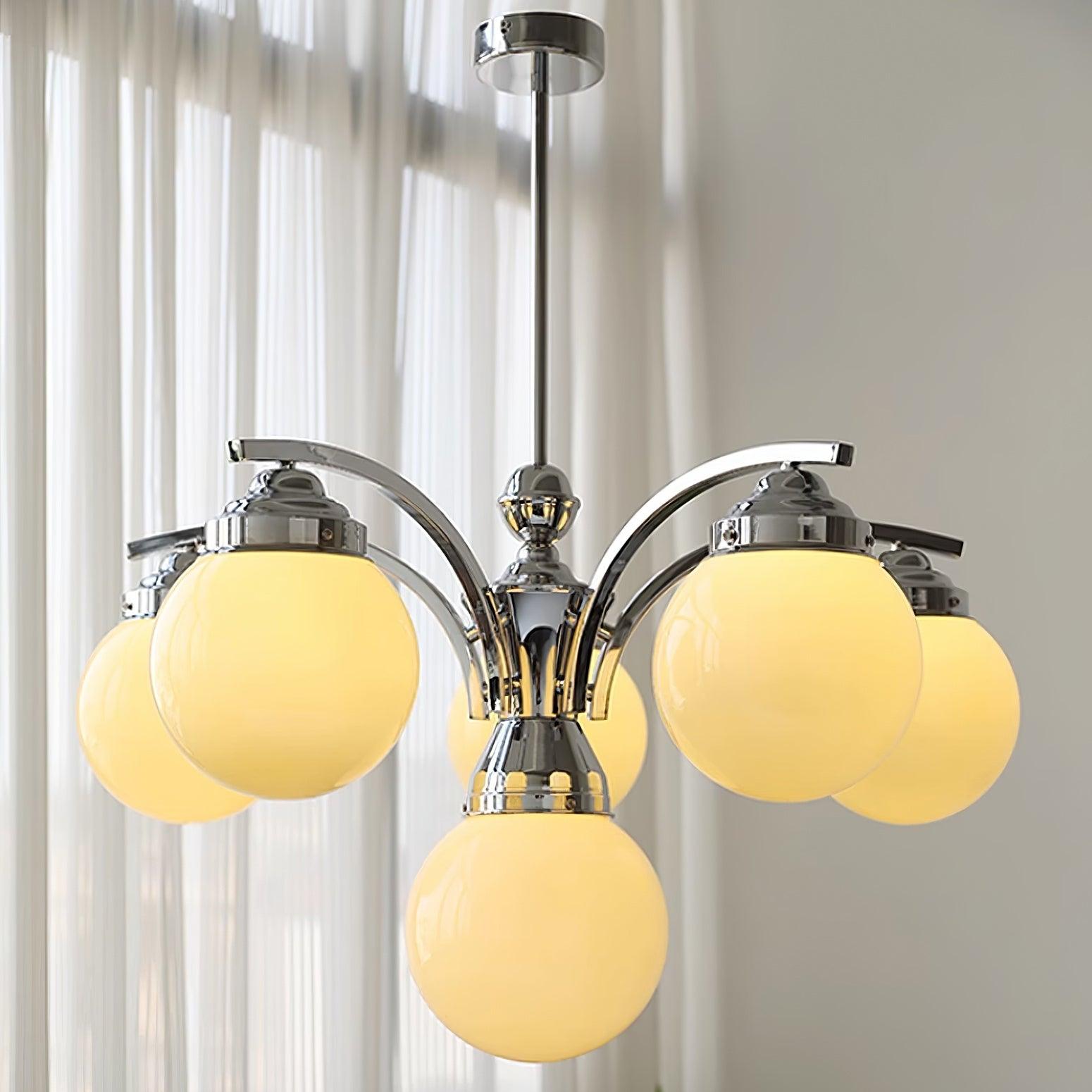 Lustra Chandelier Pink Glass-Neutral Decor