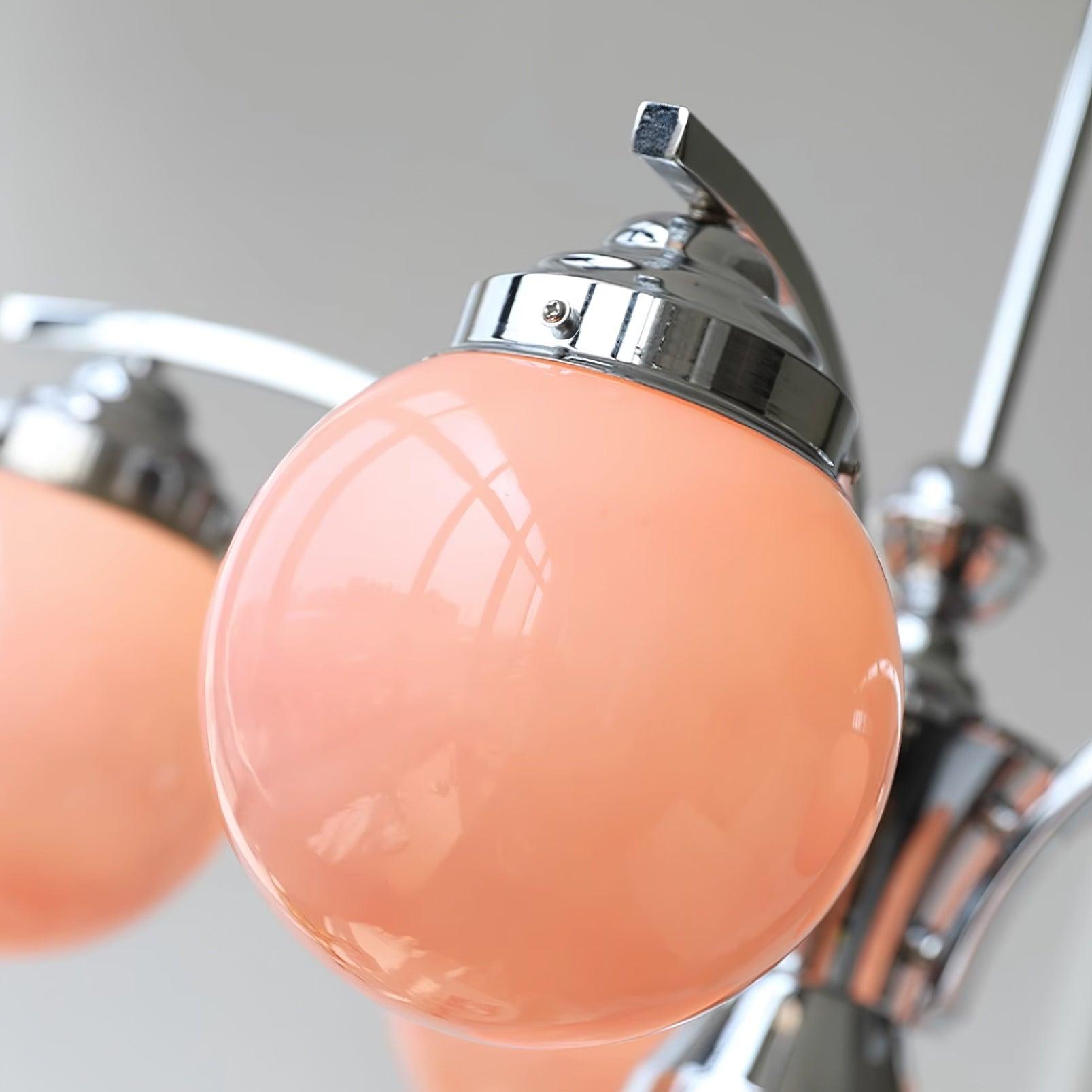 Lustra Chandelier Pink Glass-Neutral Decor