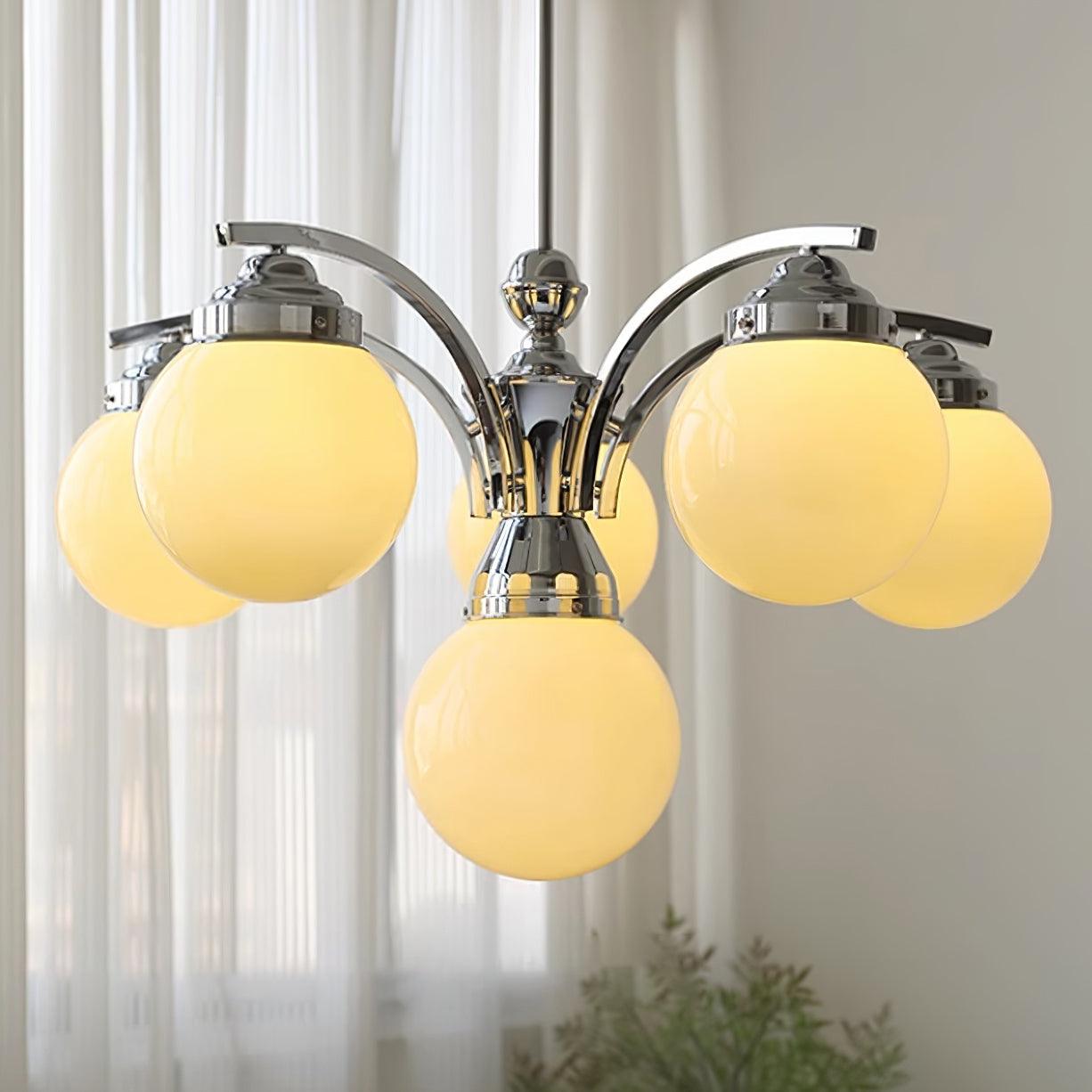 Lustra Chandelier Pink Glass-Neutral Decor