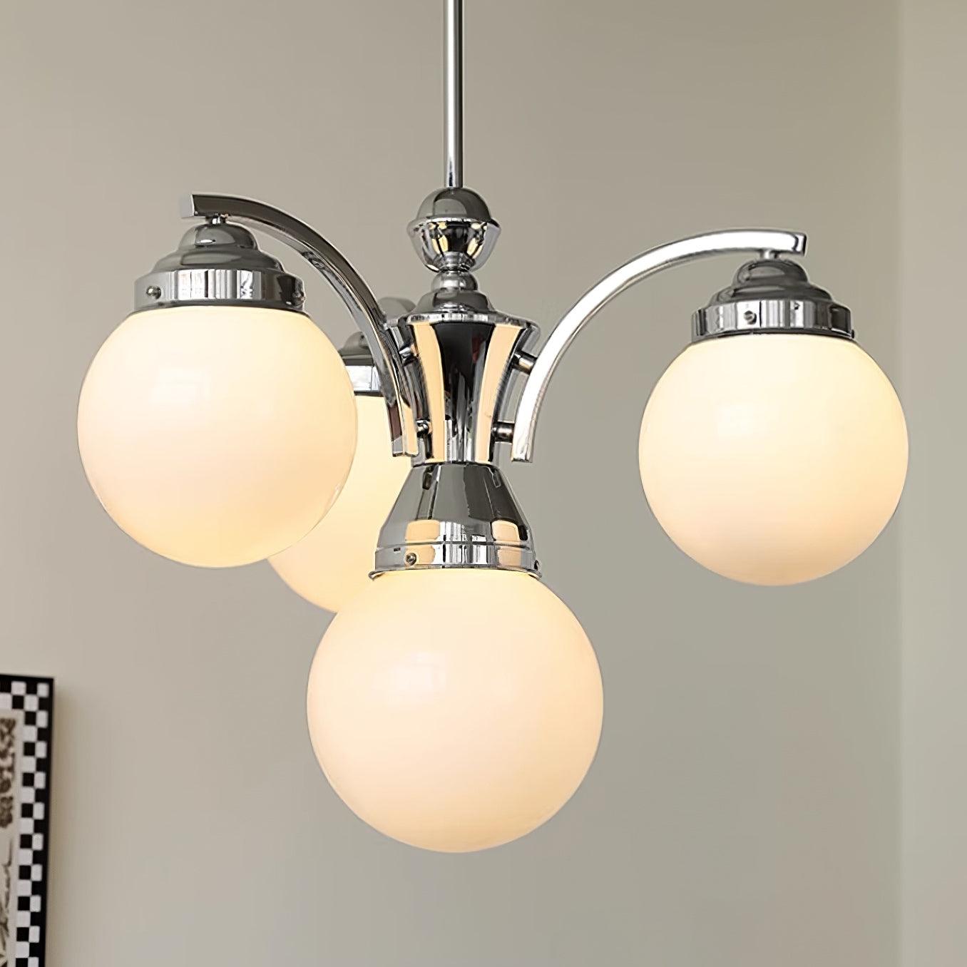 Lustra Chandelier Pink Glass-Neutral Decor