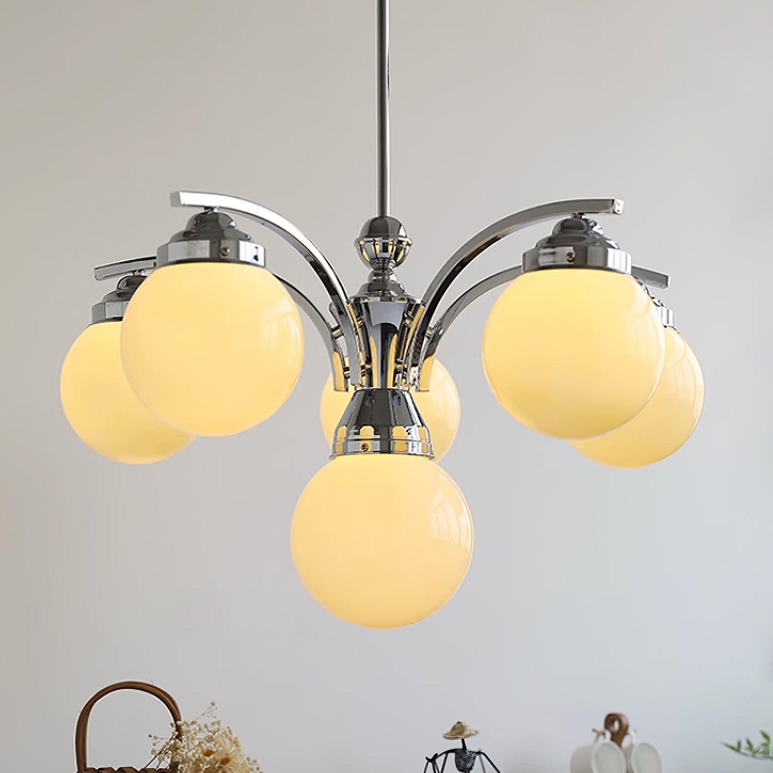 Lustra Chandelier Pink Glass-Neutral Decor