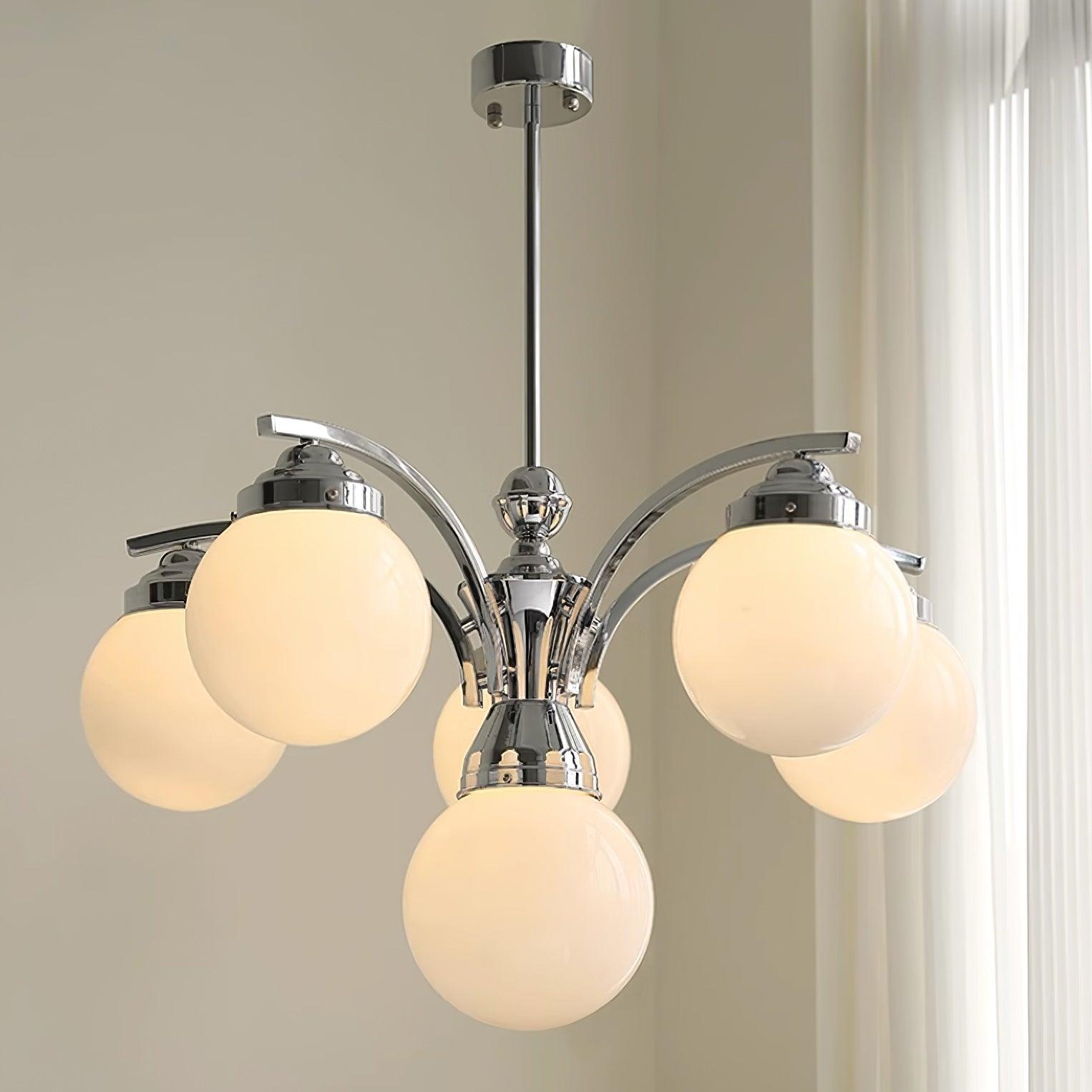 Lustra Chandelier Pink Glass-Neutral Decor